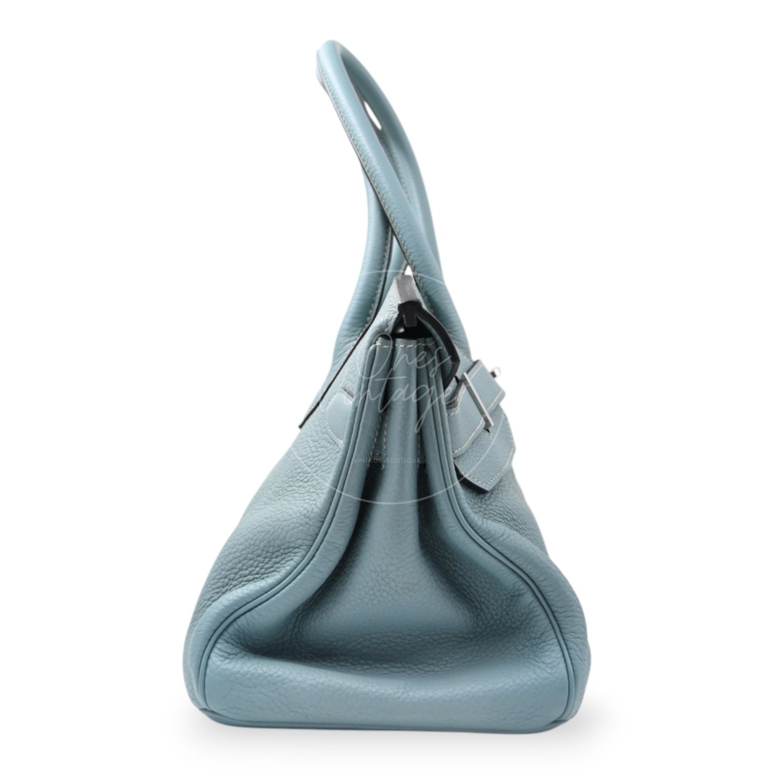 [Pre-owned] Hermes Birkin Shoulder Light Blue Stamp Square M PHW