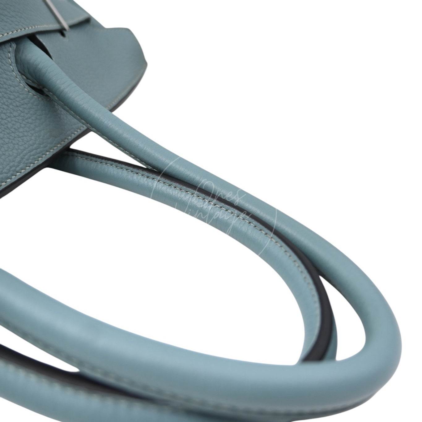 [Pre-owned] Hermes Birkin Shoulder Light Blue Stamp Square M PHW