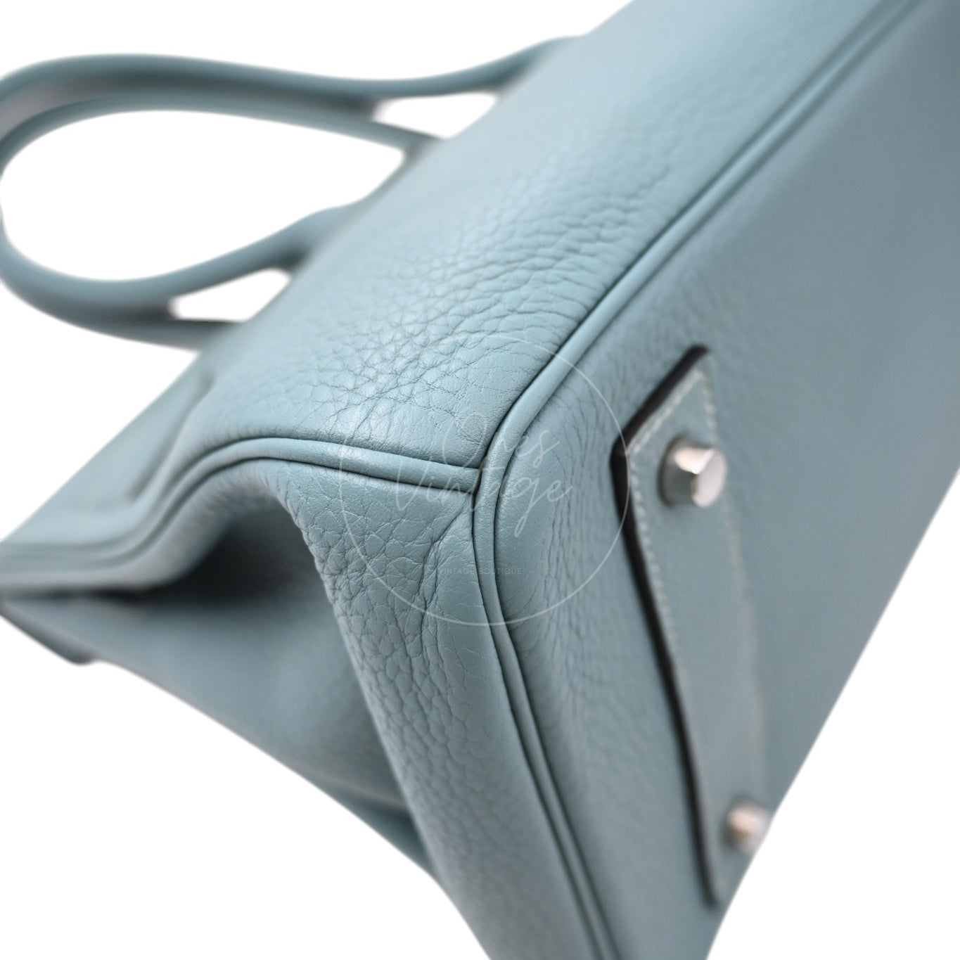 [Pre-owned] Hermes Birkin Shoulder Light Blue Stamp Square M PHW