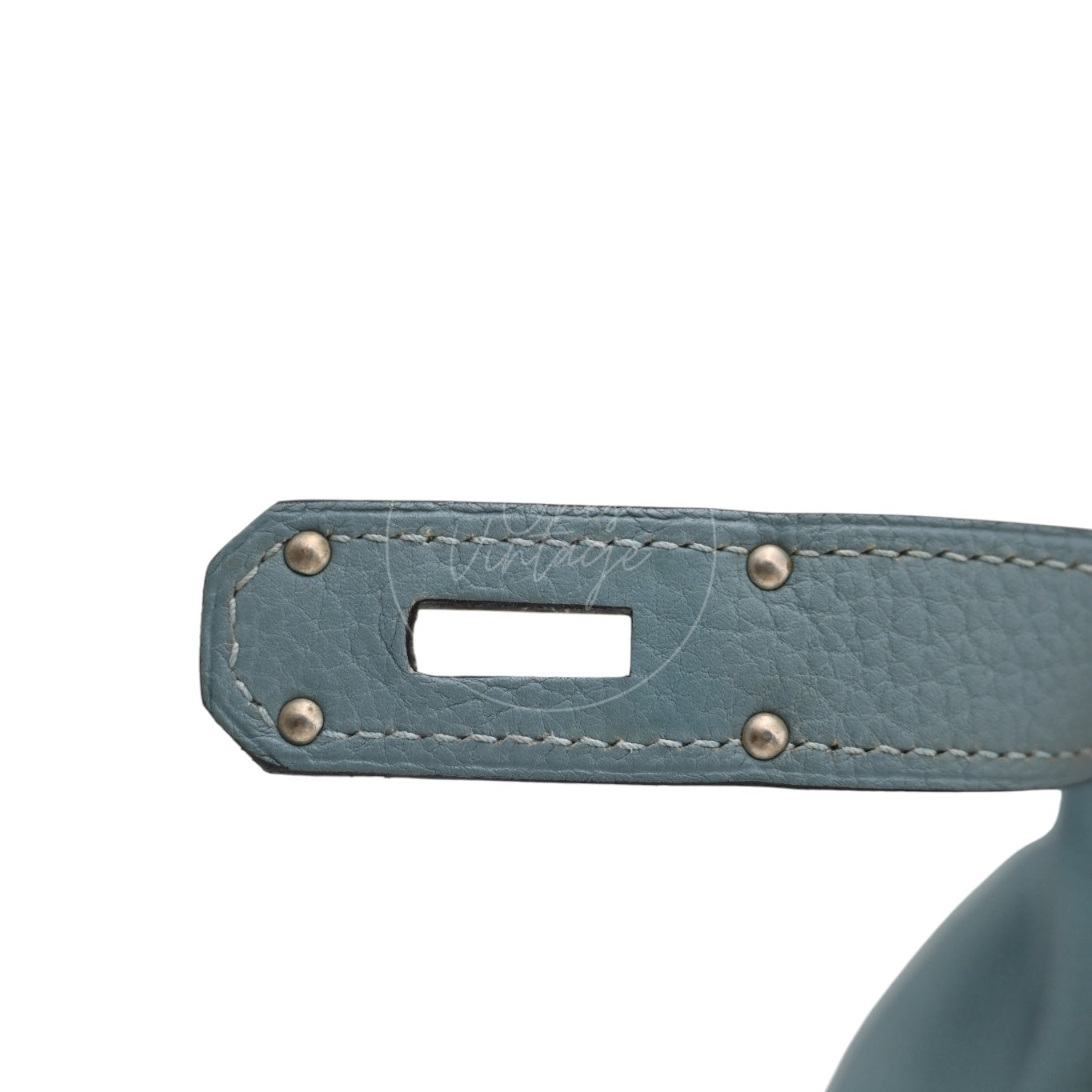 [Pre-owned] Hermes Birkin Shoulder Light Blue Stamp Square M PHW