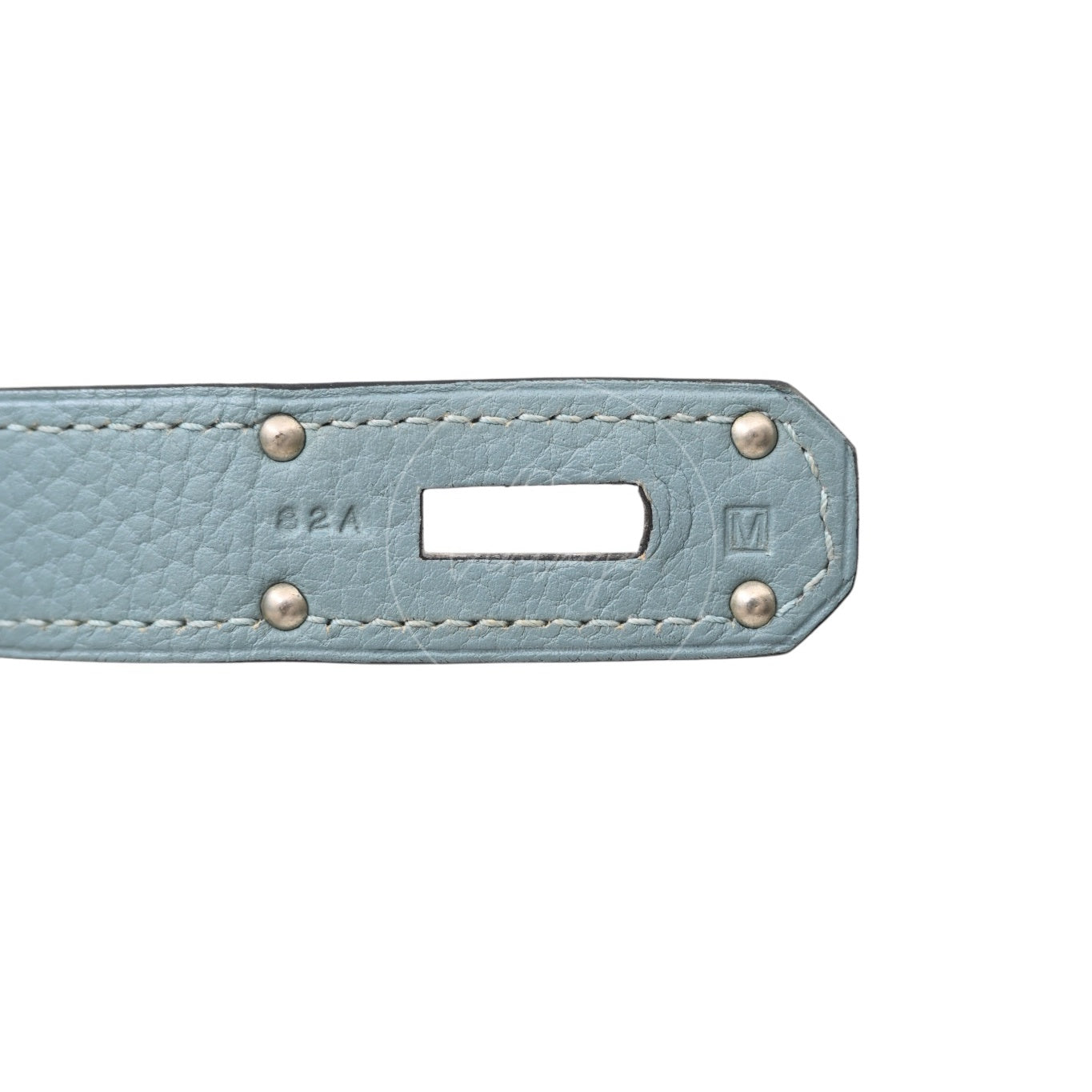 [Pre-owned] Hermes Birkin Shoulder Light Blue Stamp Square M PHW