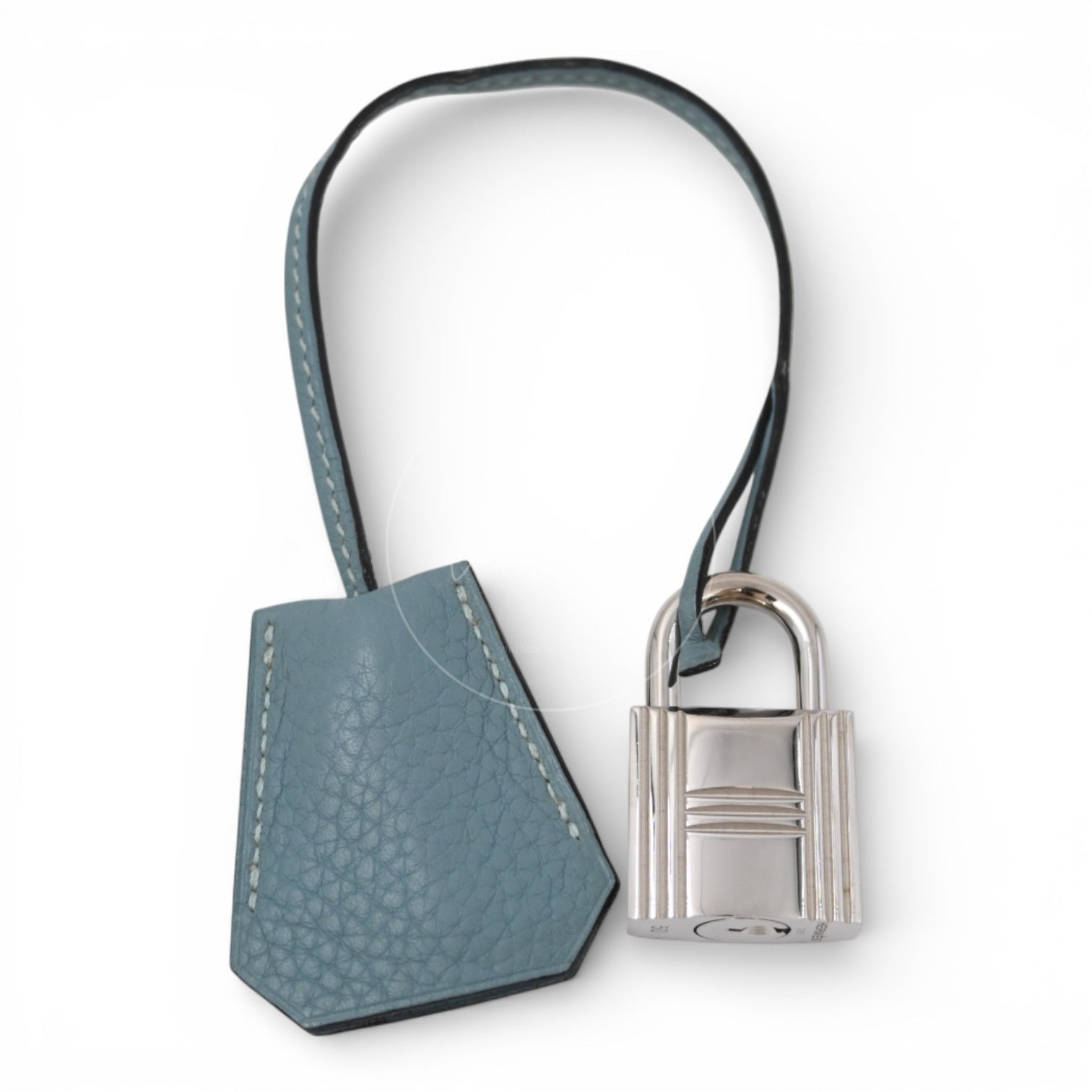 [Pre-owned] Hermes Birkin Shoulder Light Blue Stamp Square M PHW