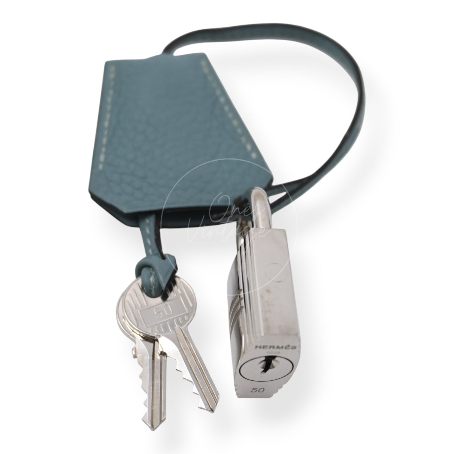 [Pre-owned] Hermes Birkin Shoulder Light Blue Stamp Square M PHW