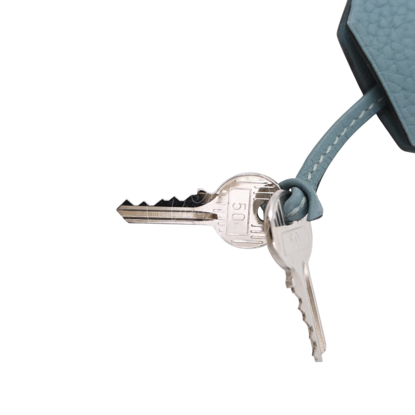 [Pre-owned] Hermes Birkin Shoulder Light Blue Stamp Square M PHW