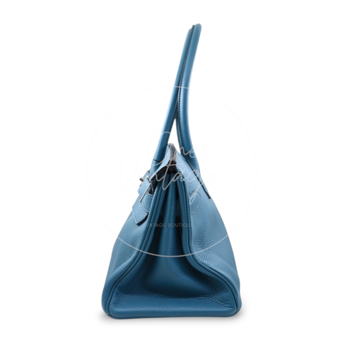 Hermes Birkin Shoulder 42 PHW Blue Square P