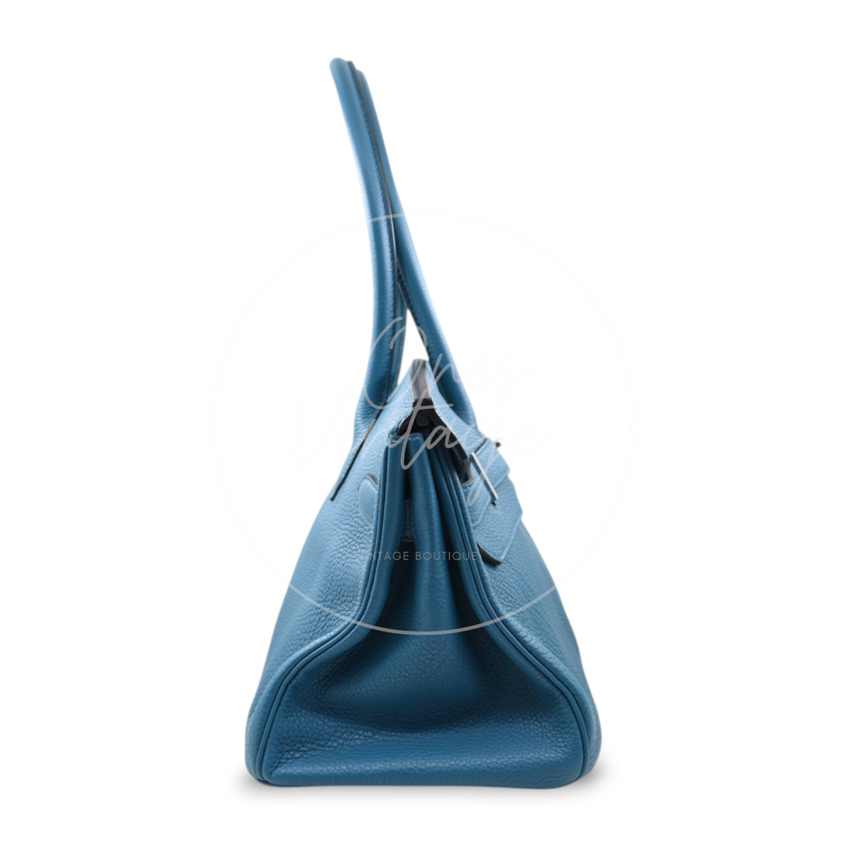 Hermes Birkin Shoulder 42 PHW Blue Square P
