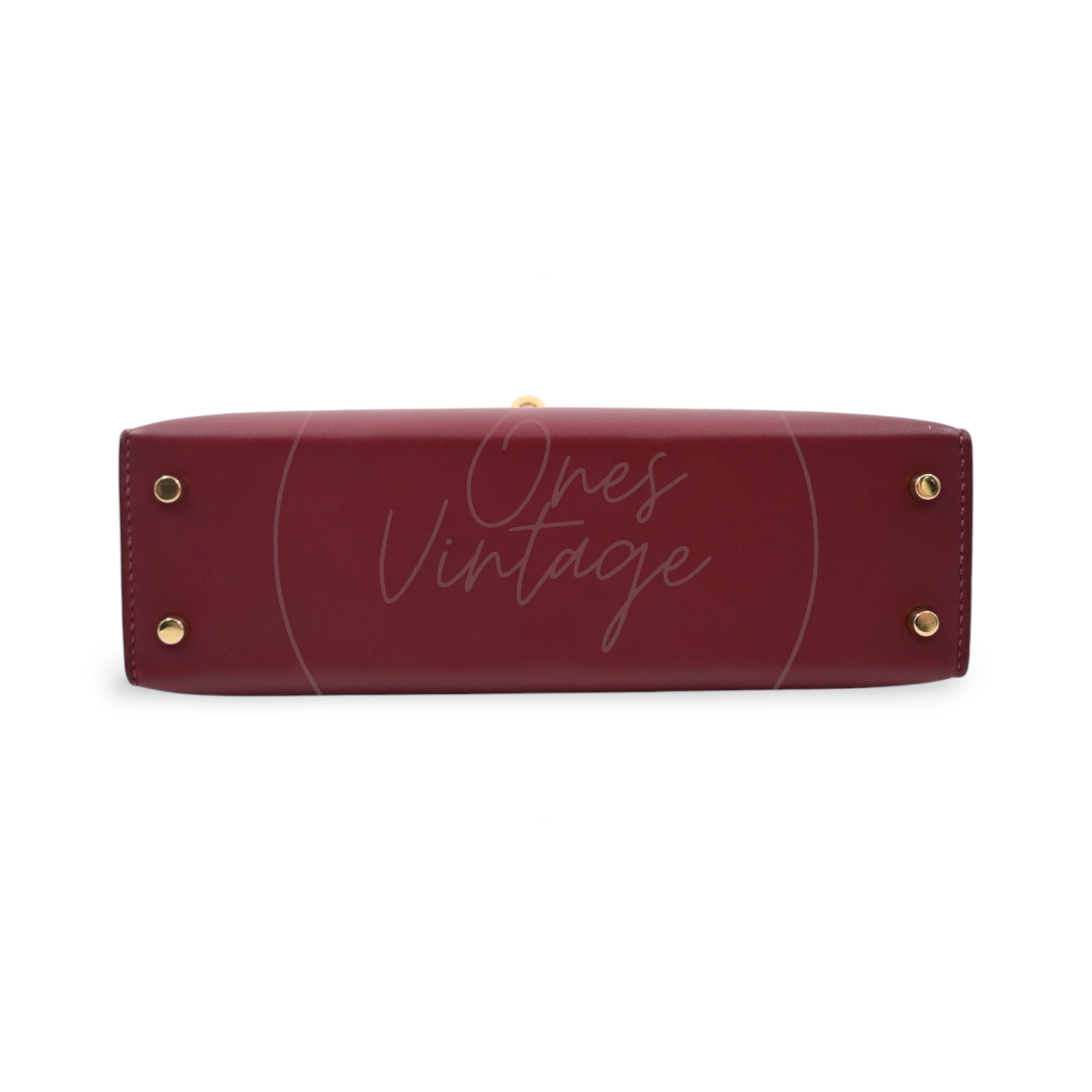 [Pre-owned] Hermes Mini Kelly Burgundy Stamp C GHW