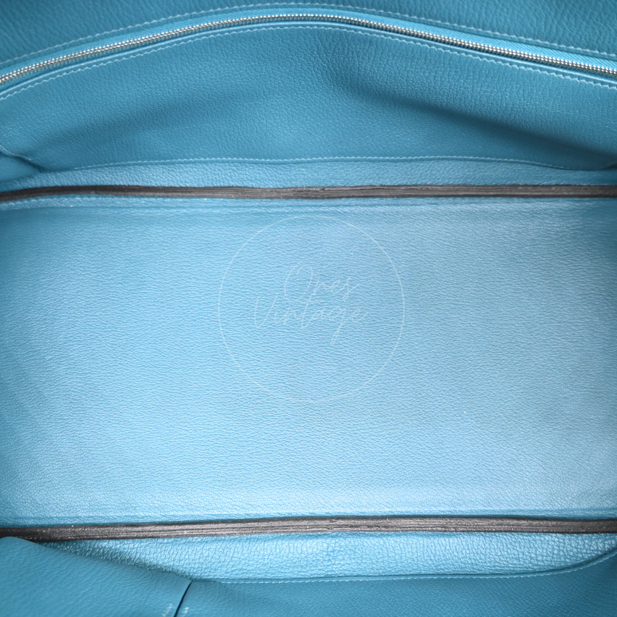 Hermes Birkin Shoulder 42 PHW Blue Square P