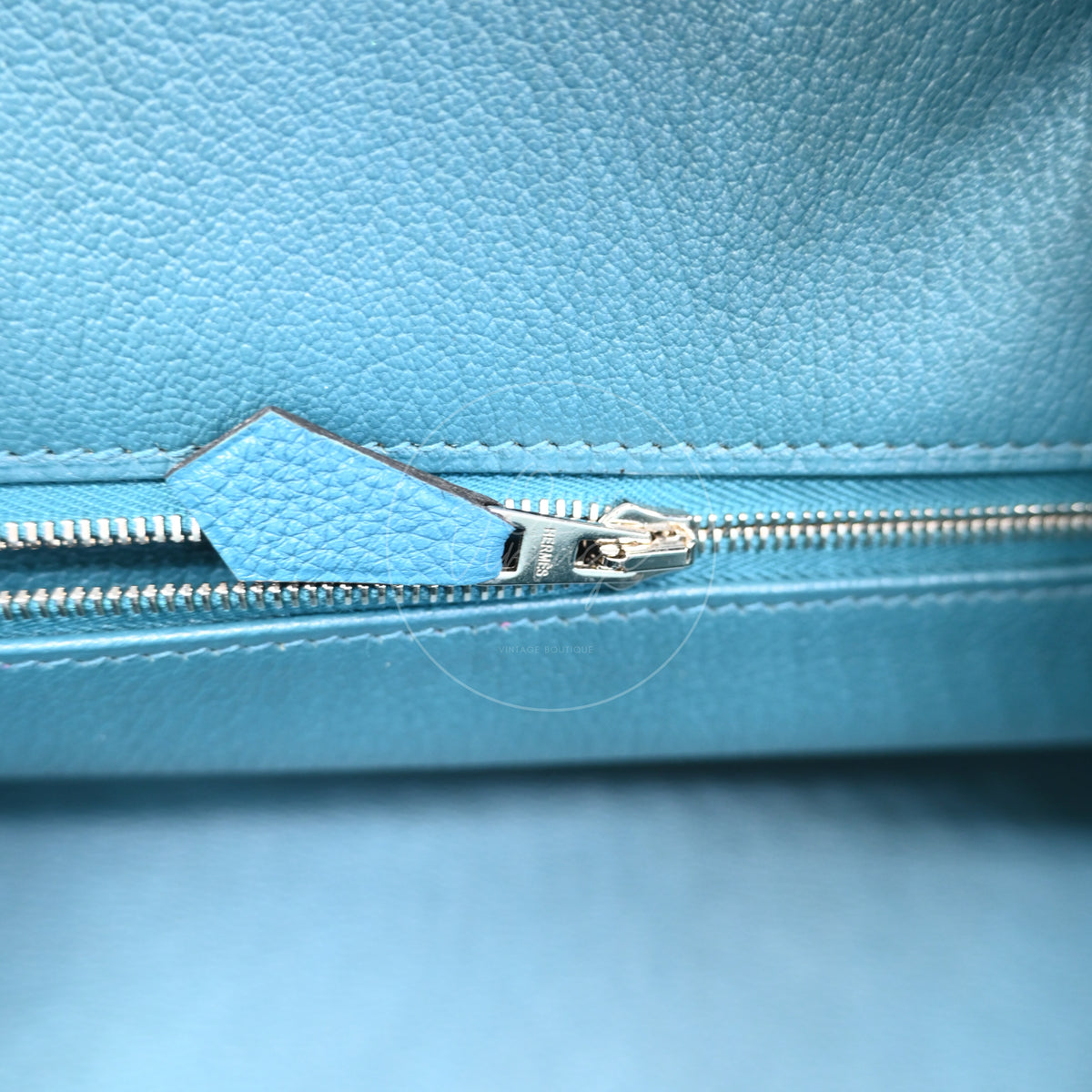 Hermes Birkin Shoulder 42 PHW Blue Square P