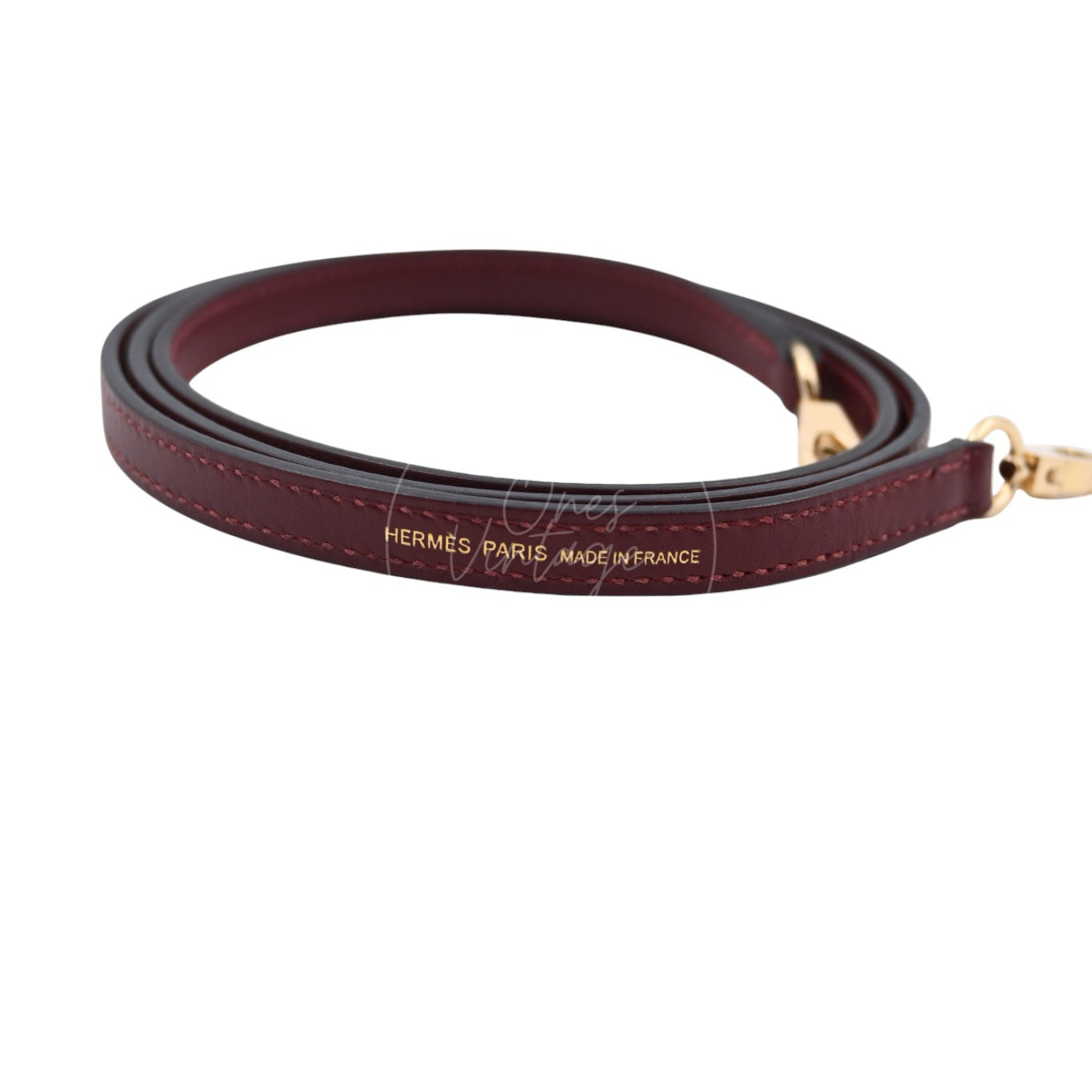 [Pre-owned] Hermes Mini Kelly Burgundy Stamp C GHW
