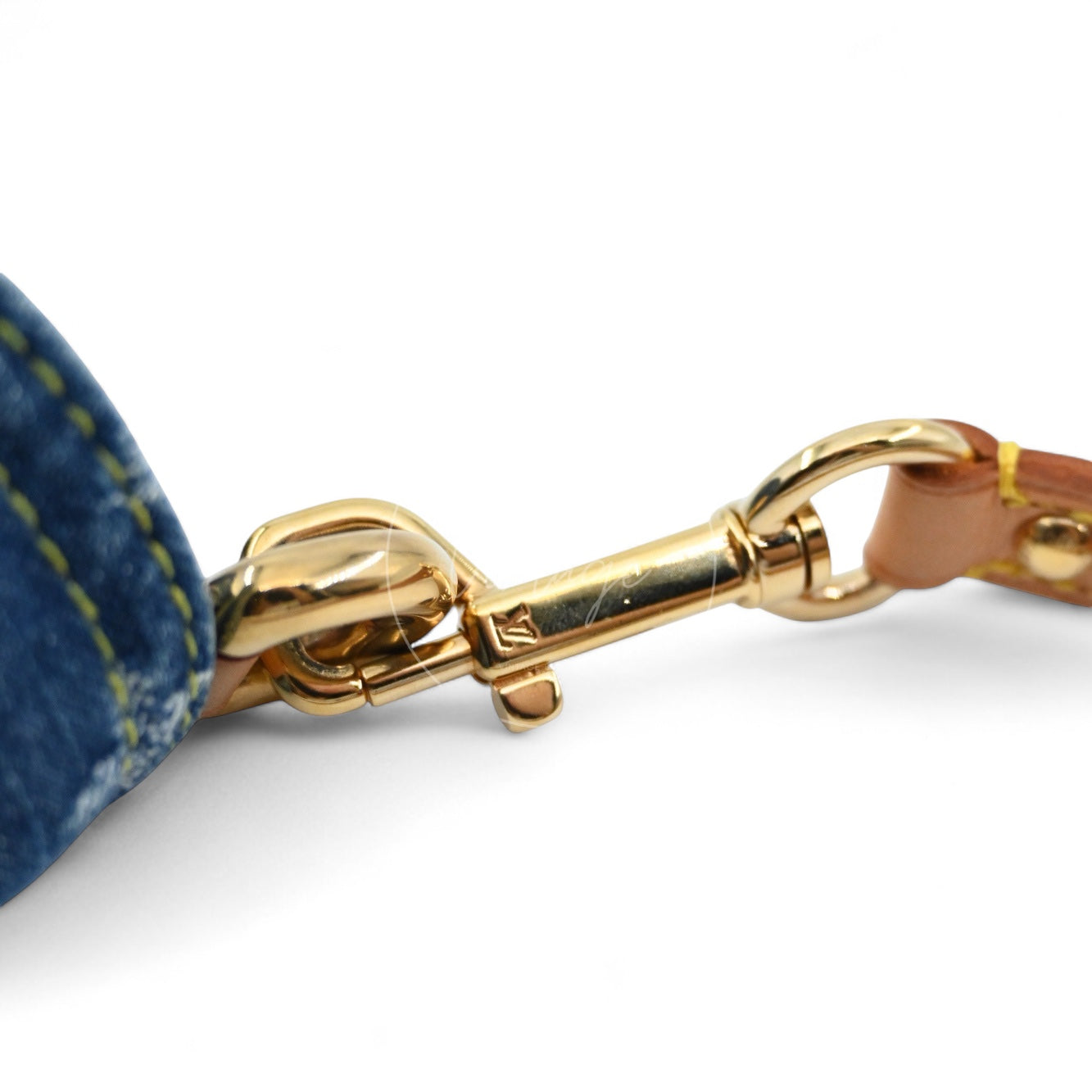 [Pre-owned] Louis Vuitton M95050 Blue Monogram Denim Mini Pleaty Hobo Bag