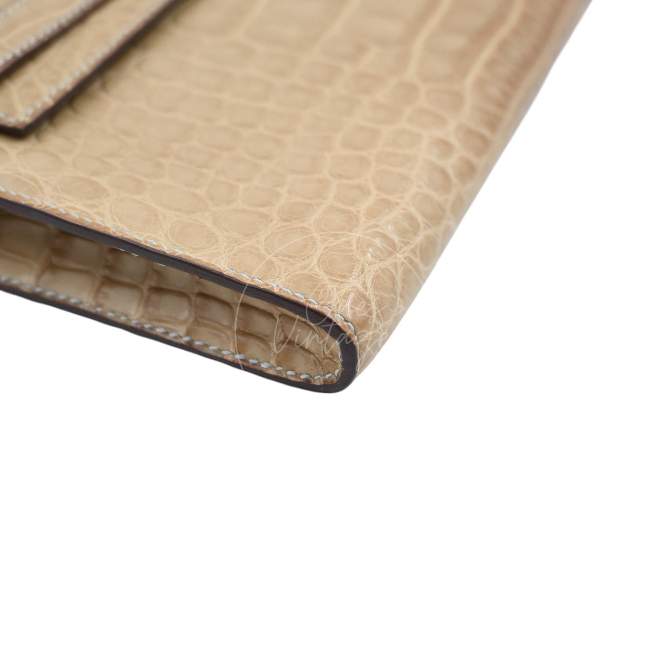 [Pre-owned] Hermes Kelly Cut Matt Croco Milk Tea Handbag