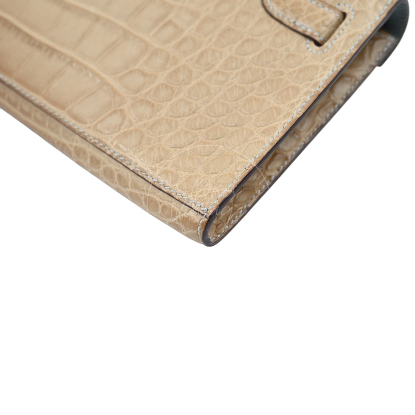 [Pre-owned] Hermes Kelly Cut Matt Croco Milk Tea Handbag