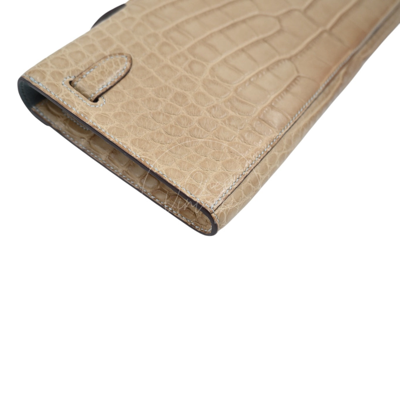 [Pre-owned] Hermes Kelly Cut Matt Croco Milk Tea Handbag