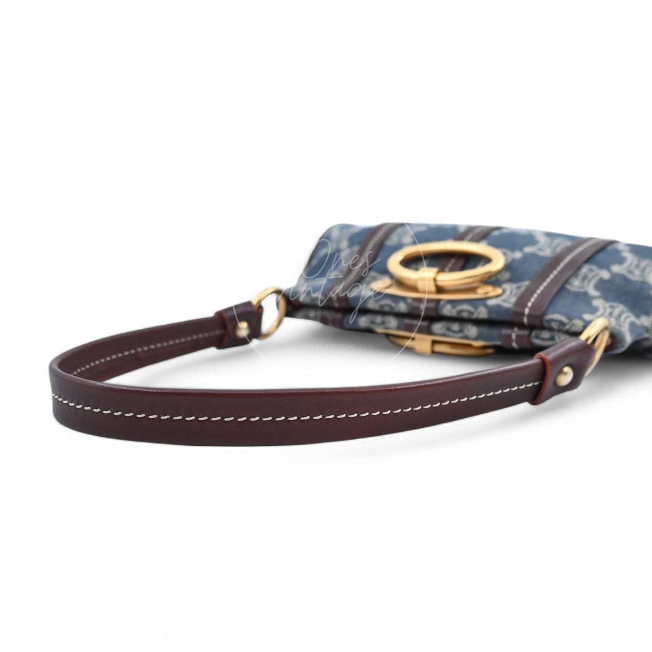 [Pre-owned] Celine Vintage Pairs Macadam Denim Shoulder Bag