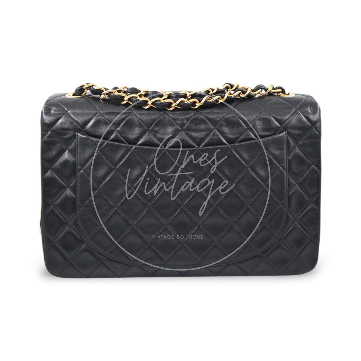 Chanel Maxi Flap Bag 34 Quilted Lambskin Black GHW Series 3
