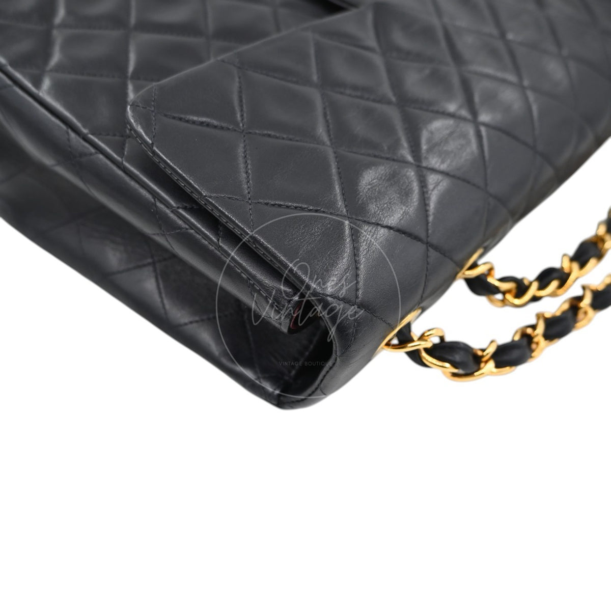 Chanel Maxi Flap Bag 34 Quilted Lambskin Black GHW Series 3