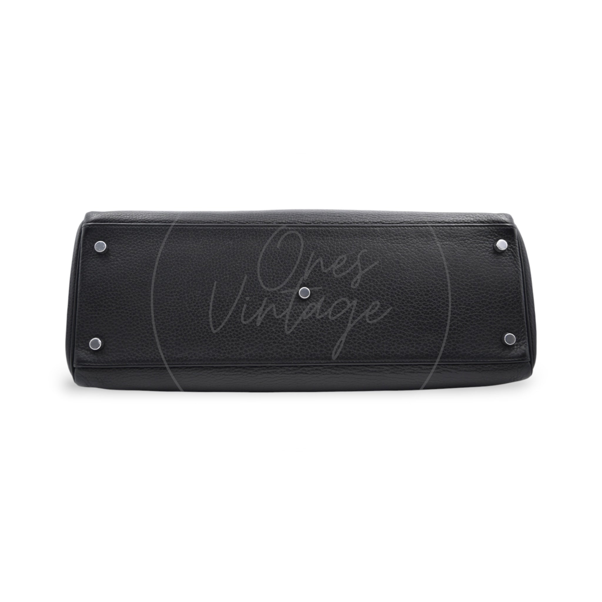 [Pre-owned] Hermes Kelly Shoulder Black PHW Stamp Square M