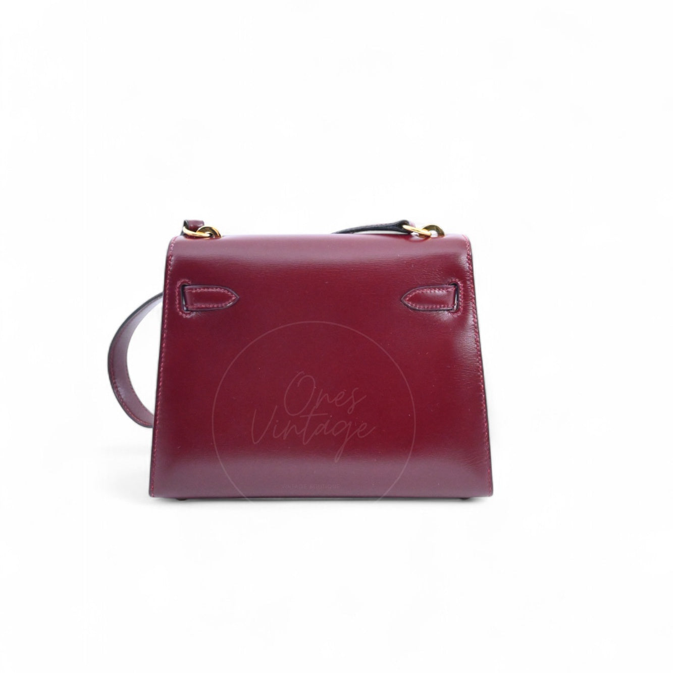 [Pre-owned]Hermes Vintage Mini Kelly Rouge H Box GHW Stamp Circle U