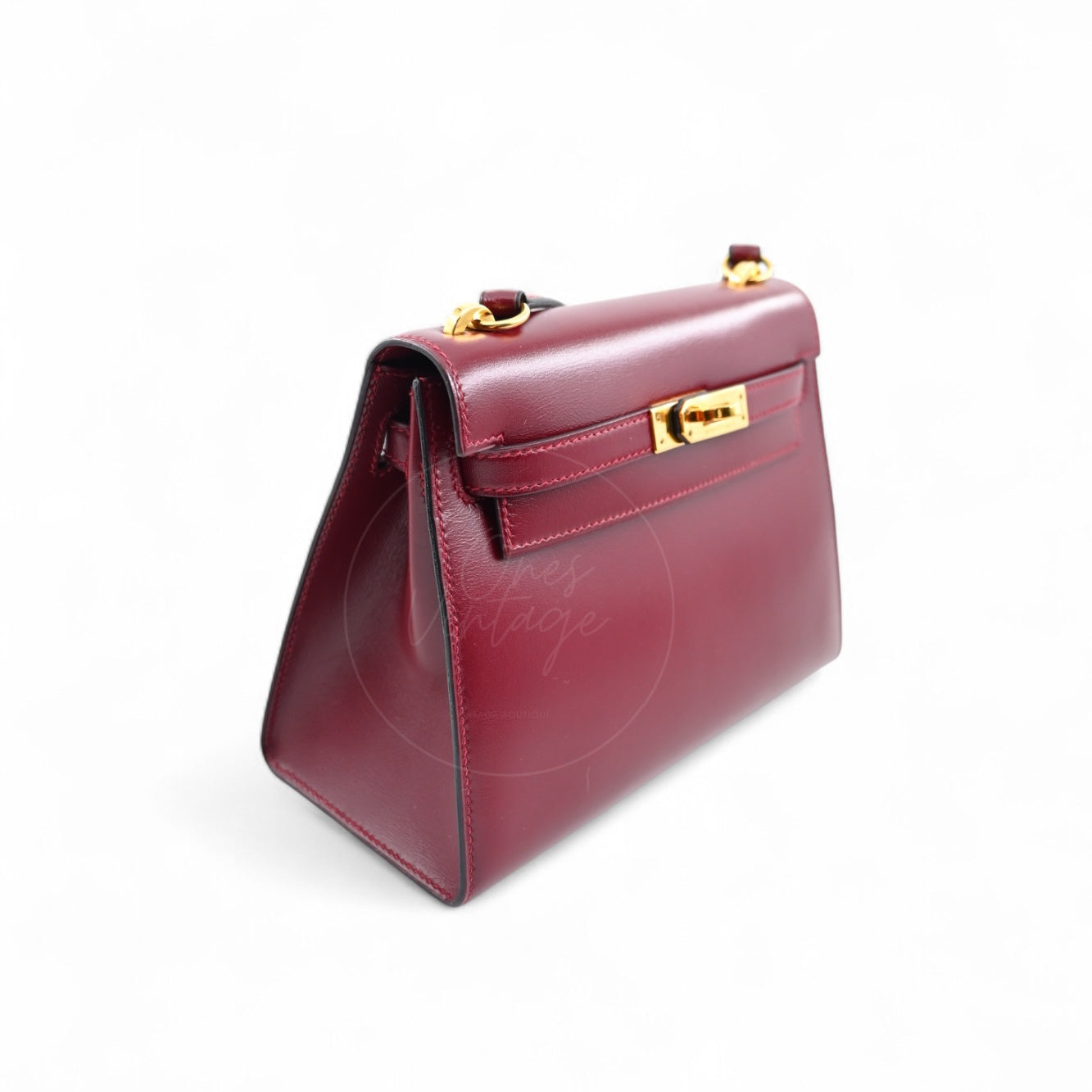 [Pre-owned]Hermes Vintage Mini Kelly Rouge H Box GHW Stamp Circle U