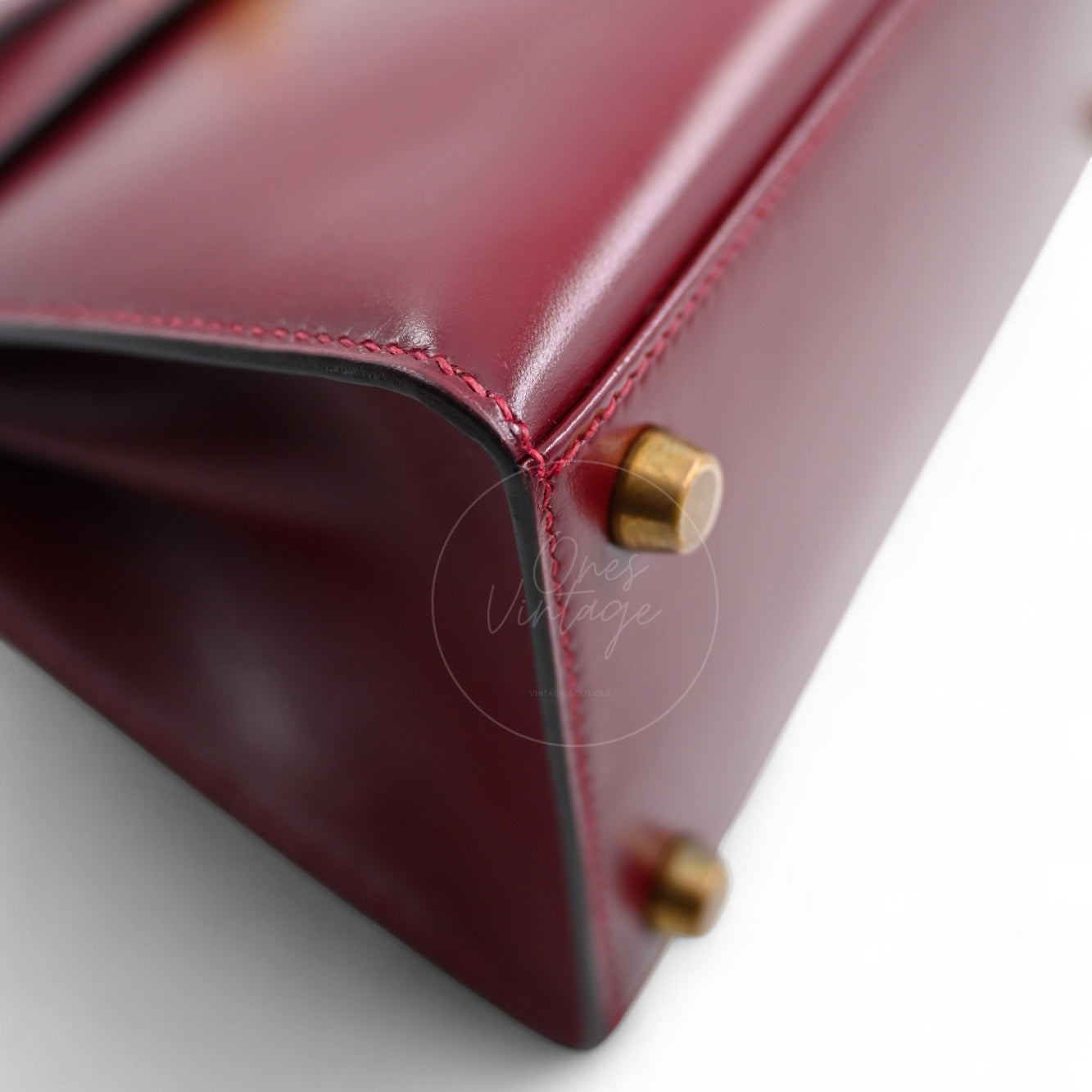 [Pre-owned]Hermes Vintage Mini Kelly Rouge H Box GHW Stamp Circle U