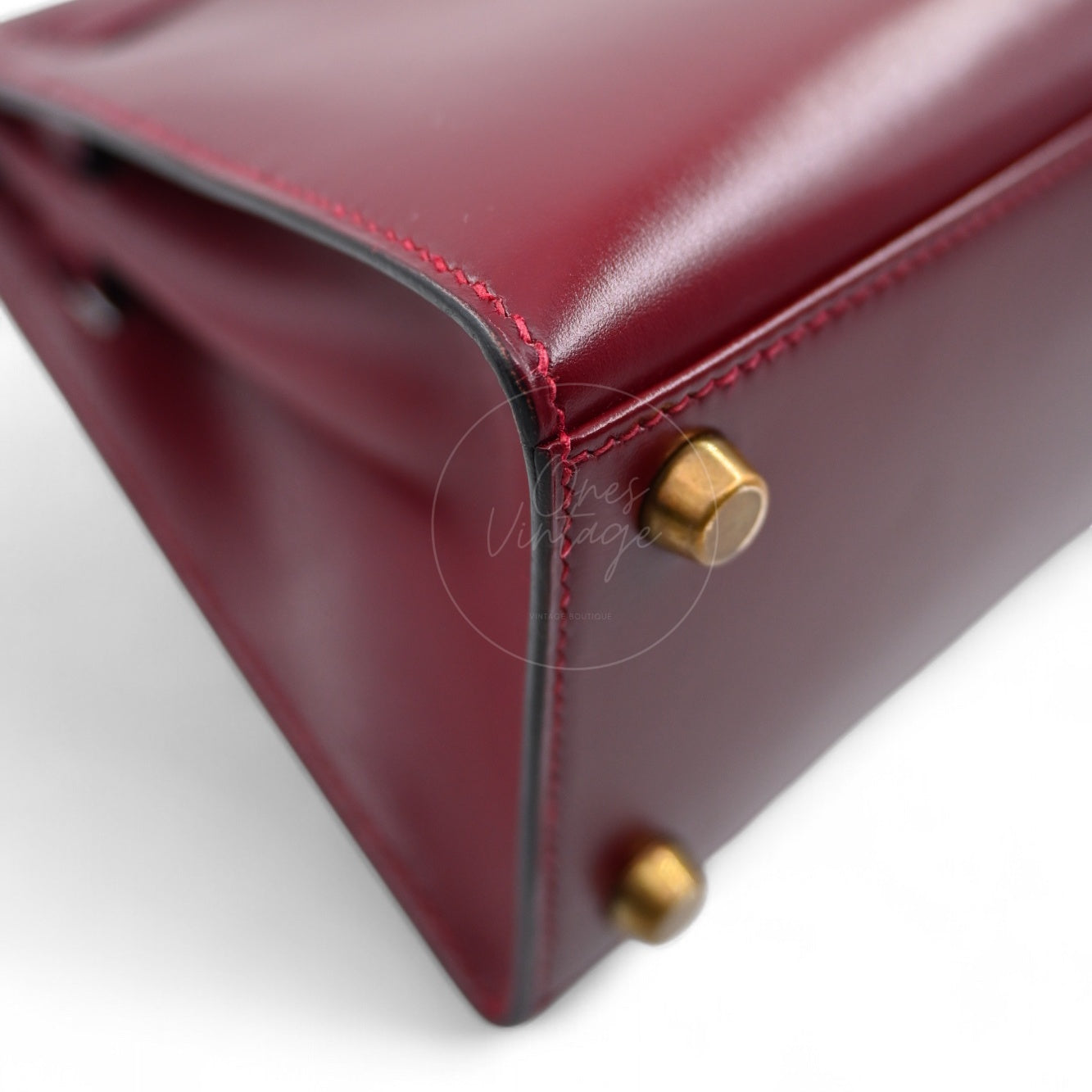 [Pre-owned]Hermes Vintage Mini Kelly Rouge H Box GHW Stamp Circle U