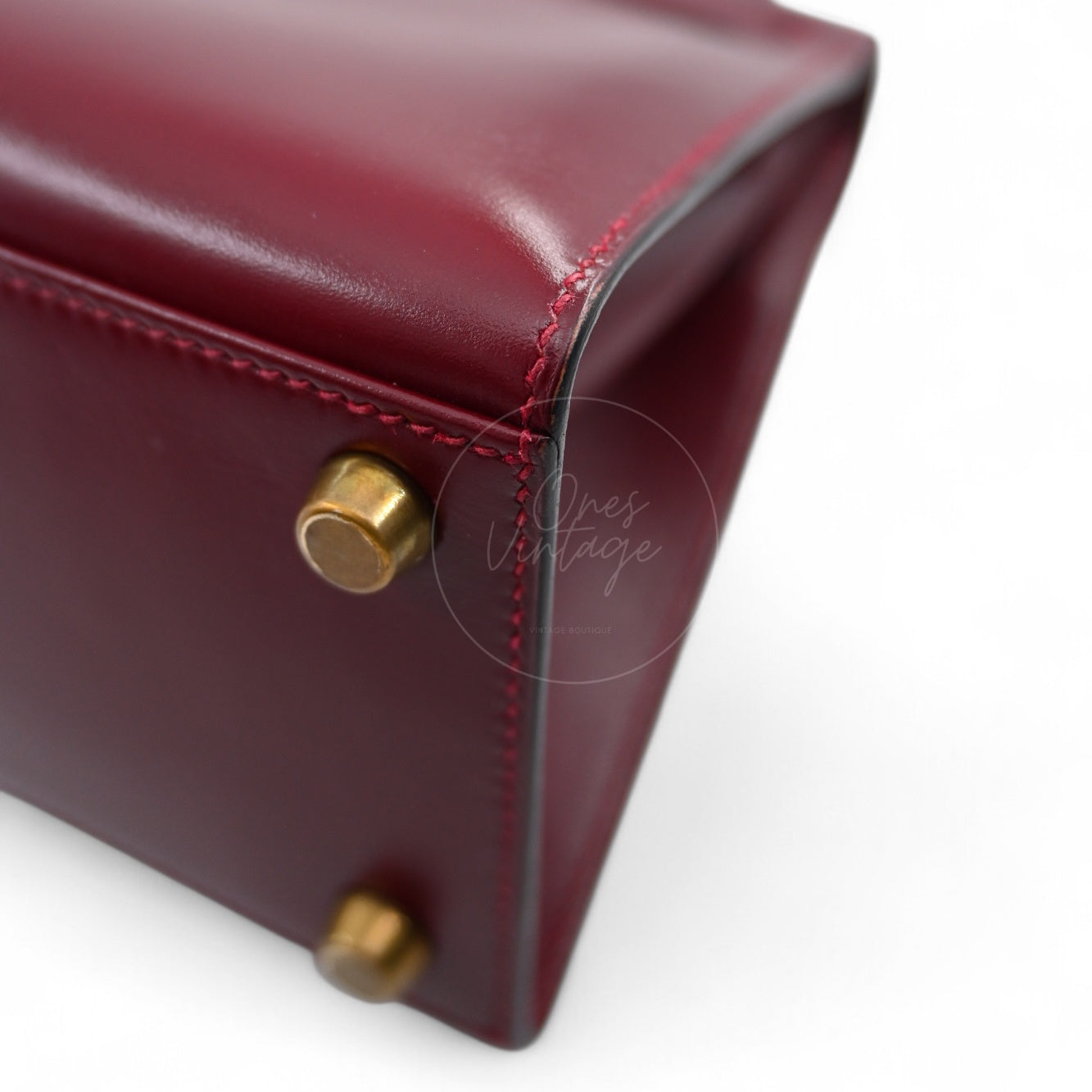 [Pre-owned]Hermes Vintage Mini Kelly Rouge H Box GHW Stamp Circle U