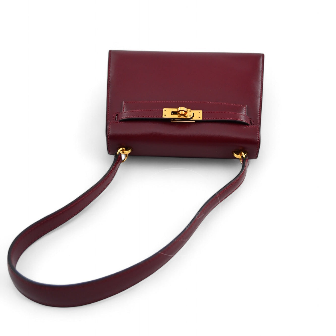 [Pre-owned]Hermes Vintage Mini Kelly Rouge H Box GHW Stamp Circle U