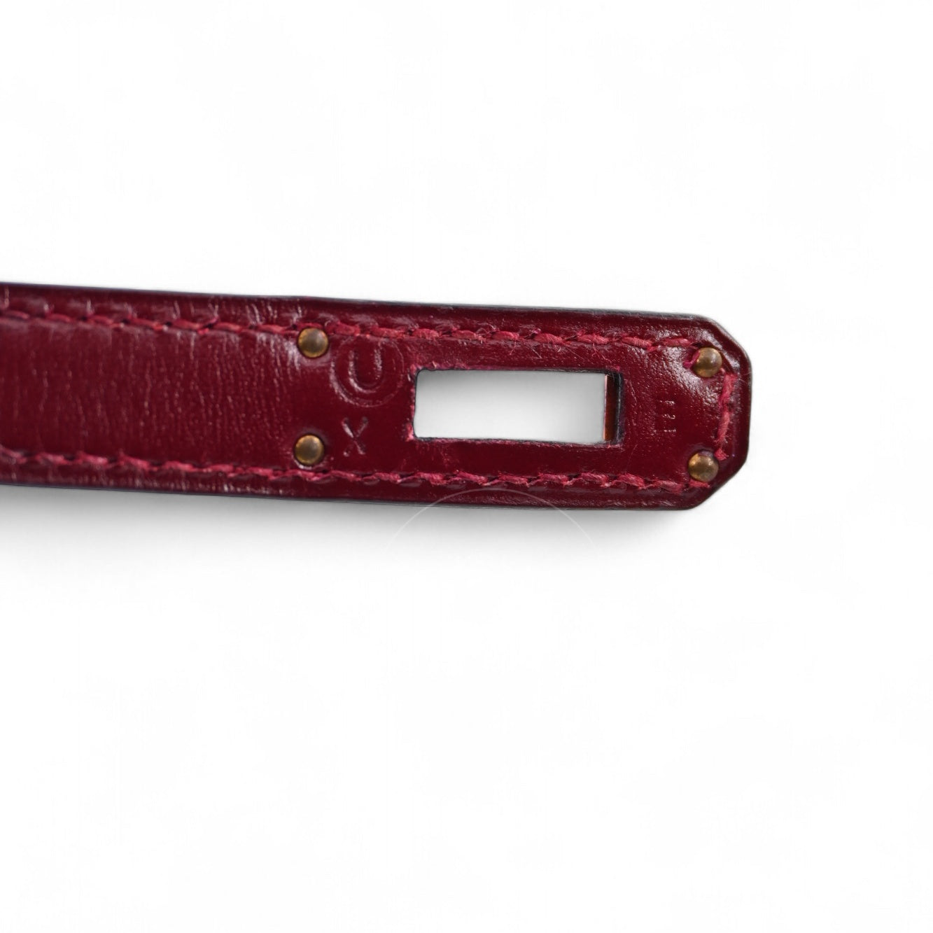 [Pre-owned]Hermes Vintage Mini Kelly Rouge H Box GHW Stamp Circle U
