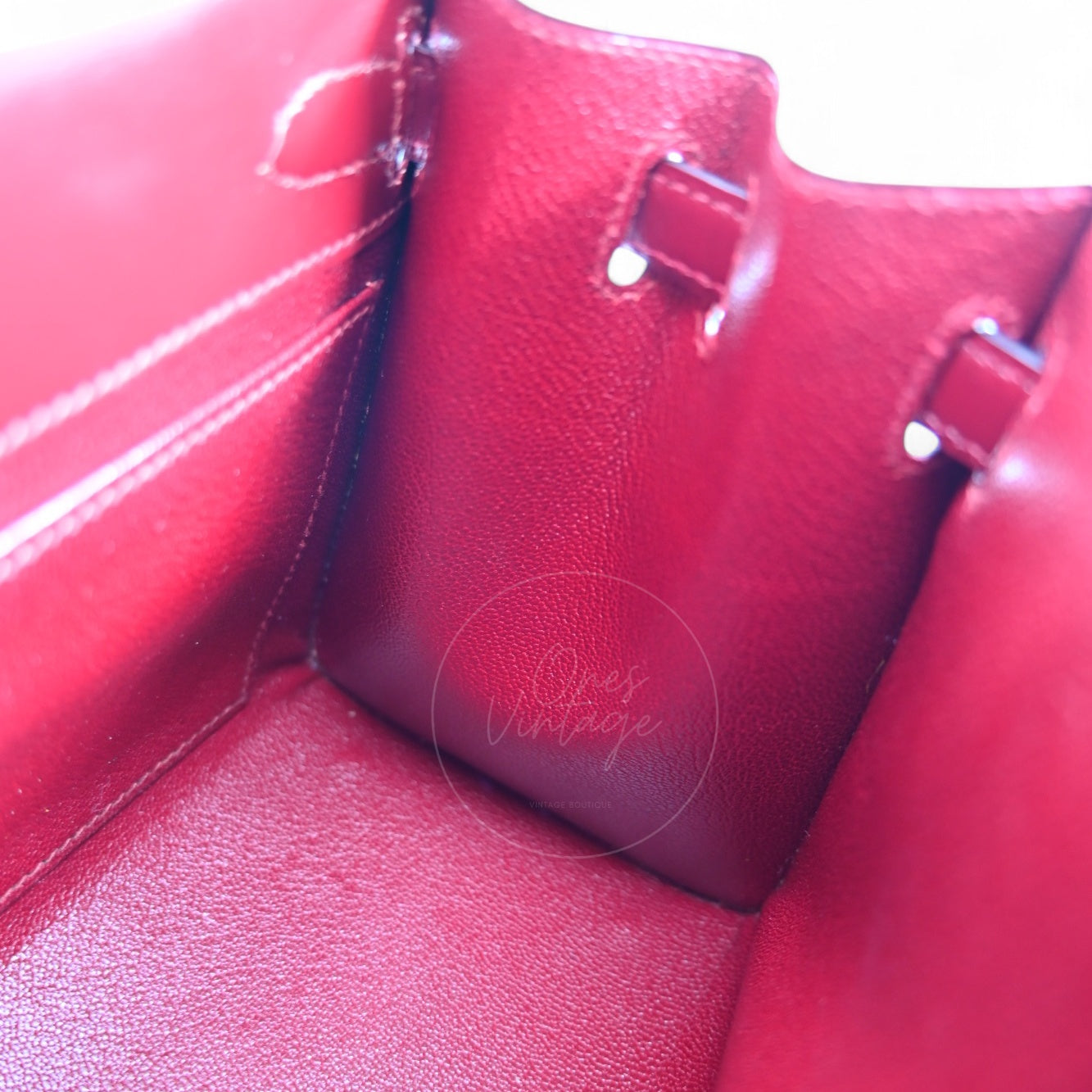[Pre-owned]Hermes Vintage Mini Kelly Rouge H Box GHW Stamp Circle U
