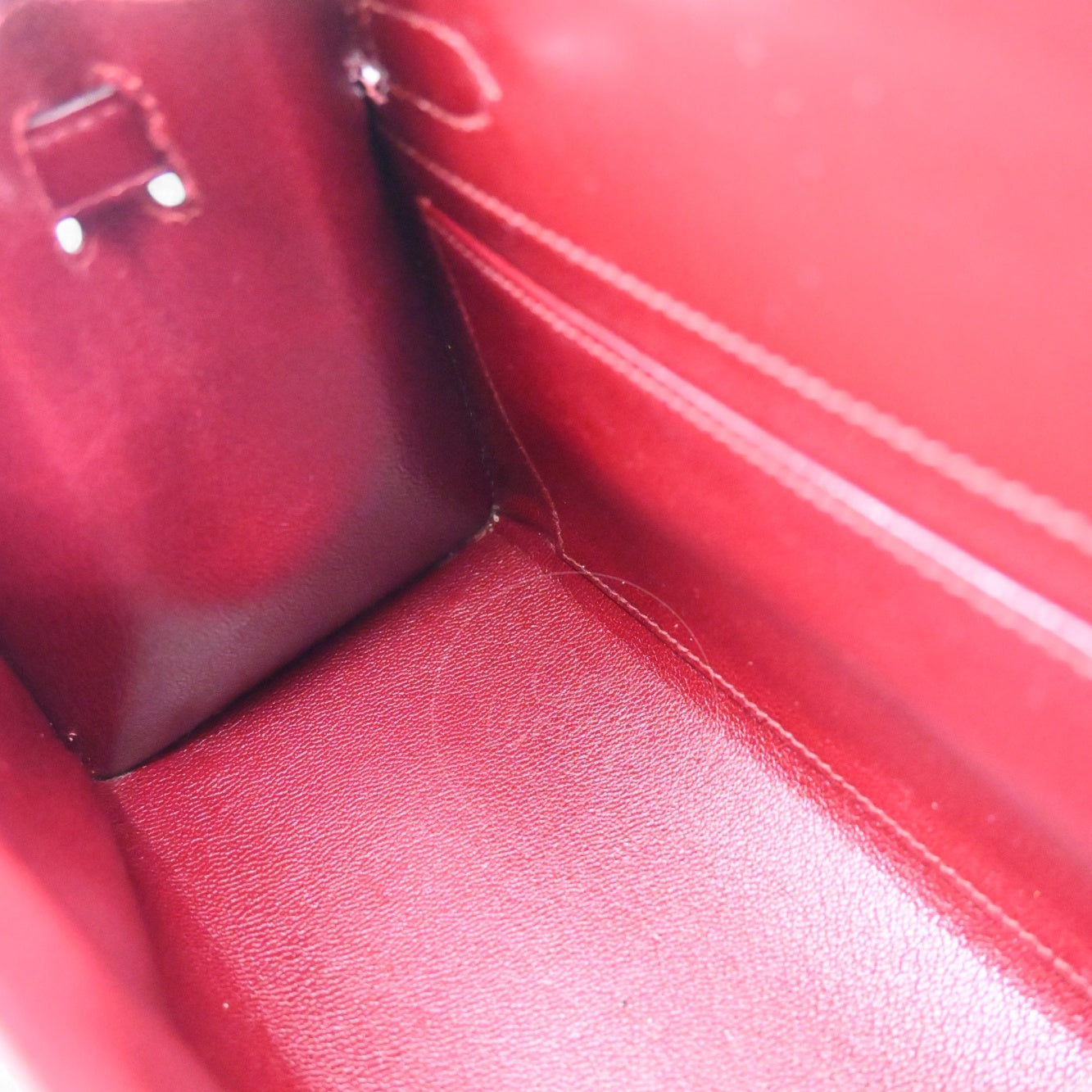 [Pre-owned]Hermes Vintage Mini Kelly Rouge H Box GHW Stamp Circle U