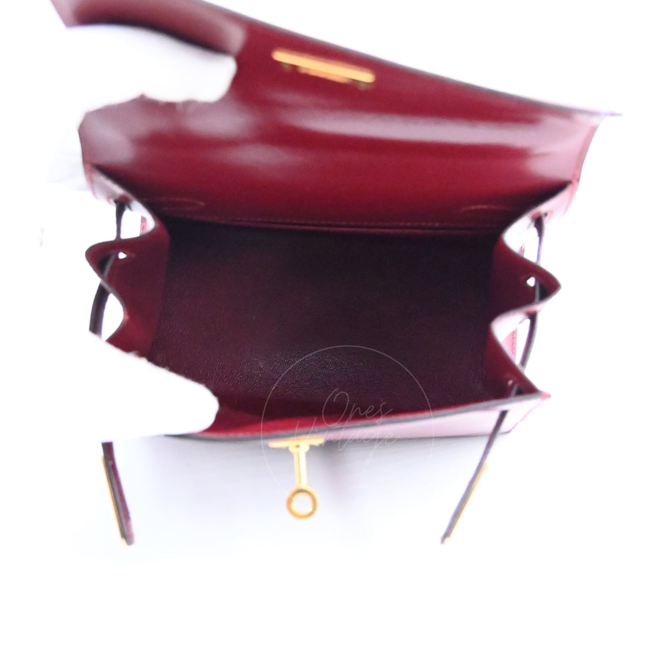 [Pre-owned]Hermes Vintage Mini Kelly Rouge H Box GHW Stamp Circle U