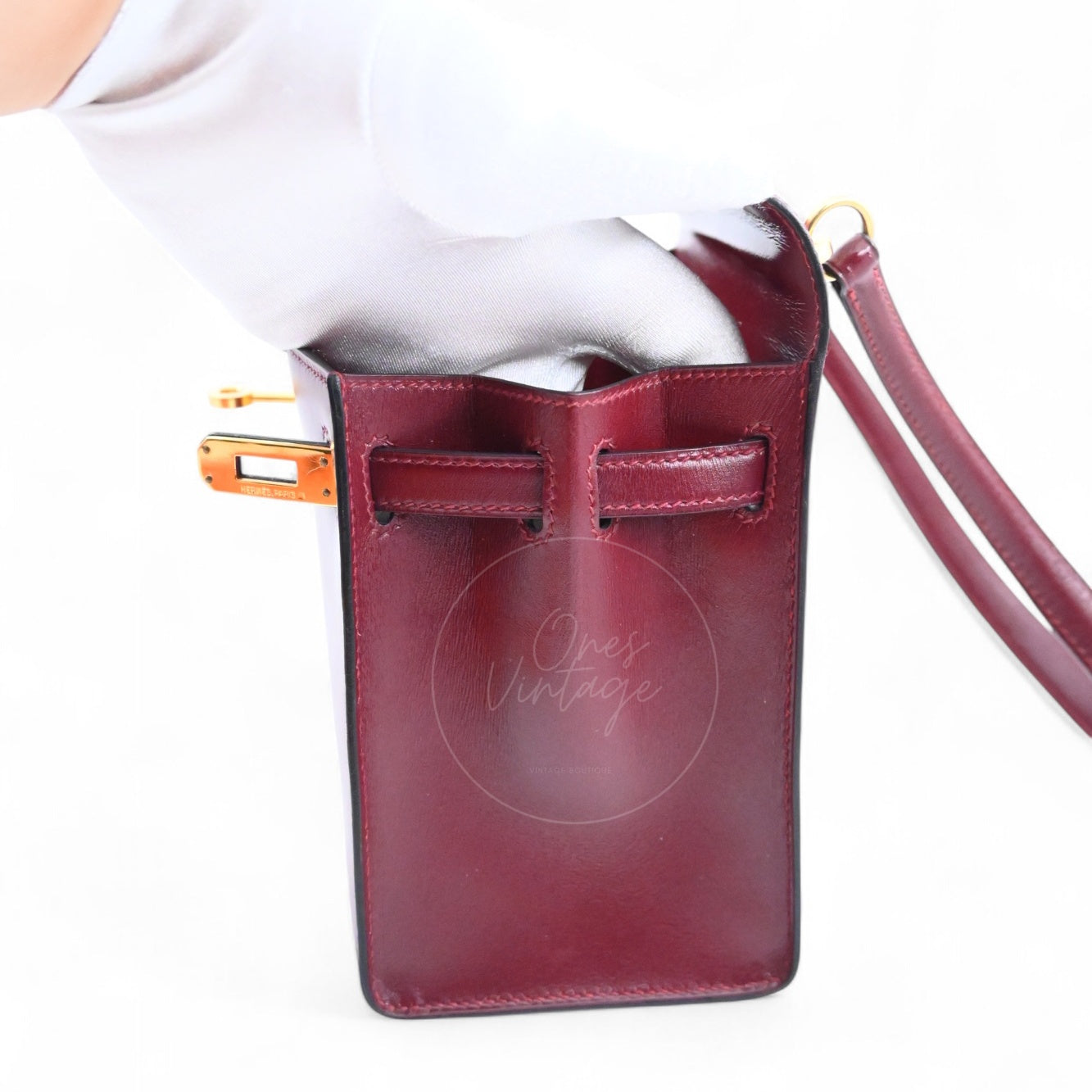 [Pre-owned]Hermes Vintage Mini Kelly Rouge H Box GHW Stamp Circle U