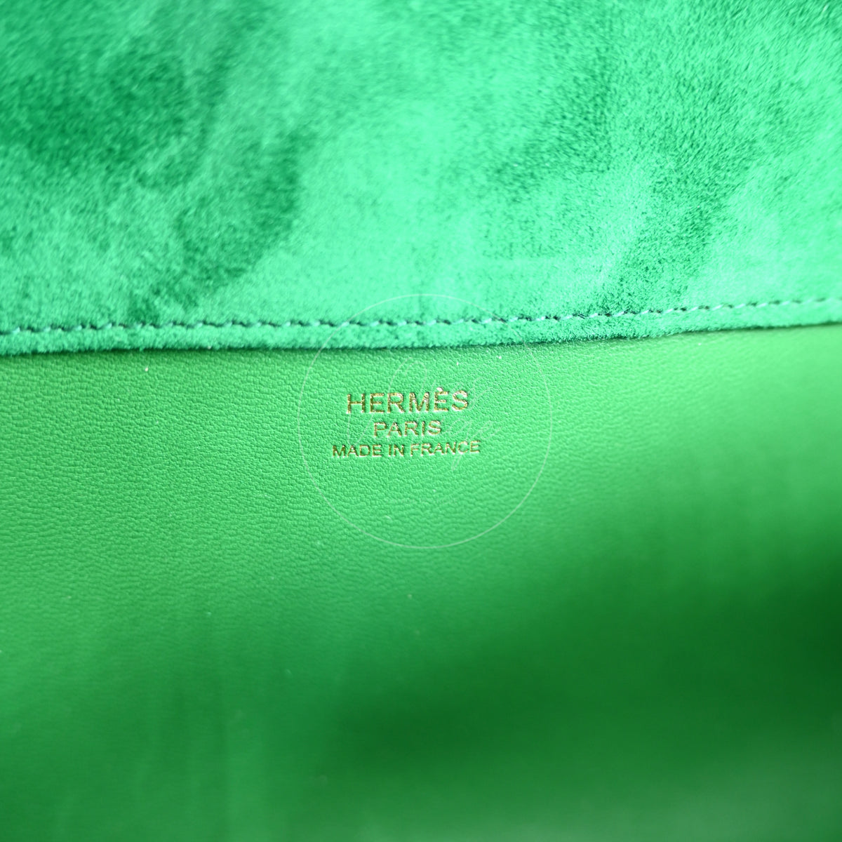 Hermes Kelly Cut Veau Doblis Suede GHW Green Stamp B