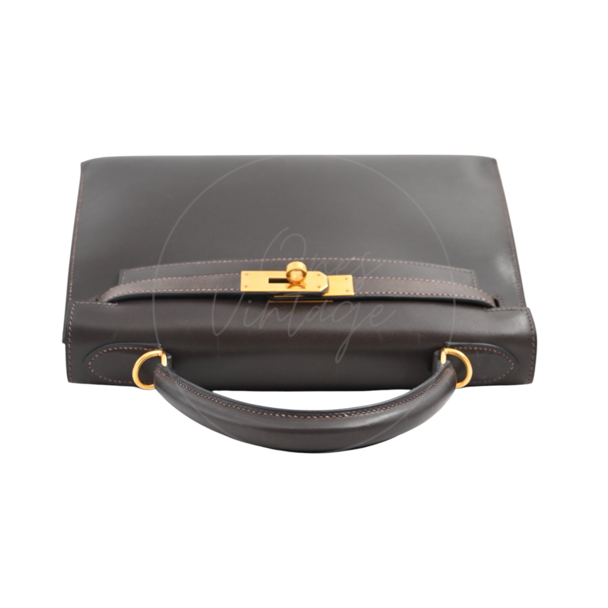 [Pre-owned]Hermes Kelly 28 Choco Ebene Box Sellier GHW Square D