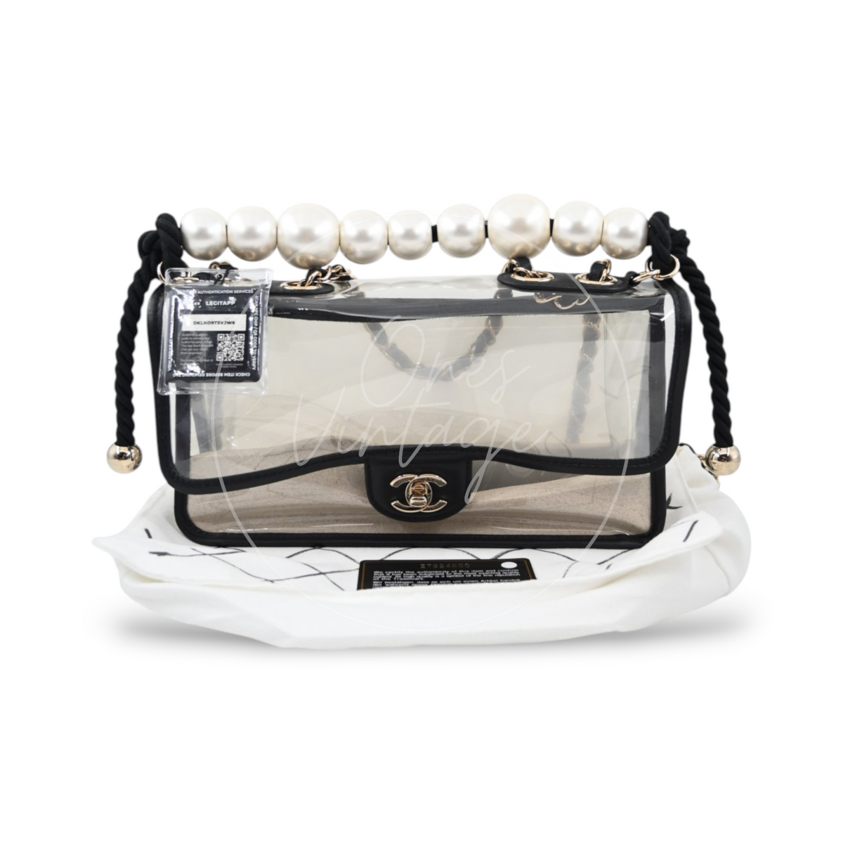 Chanel Sand by The Sea Pearl Clear Classic Flap Bag GHW Clear Series 27
