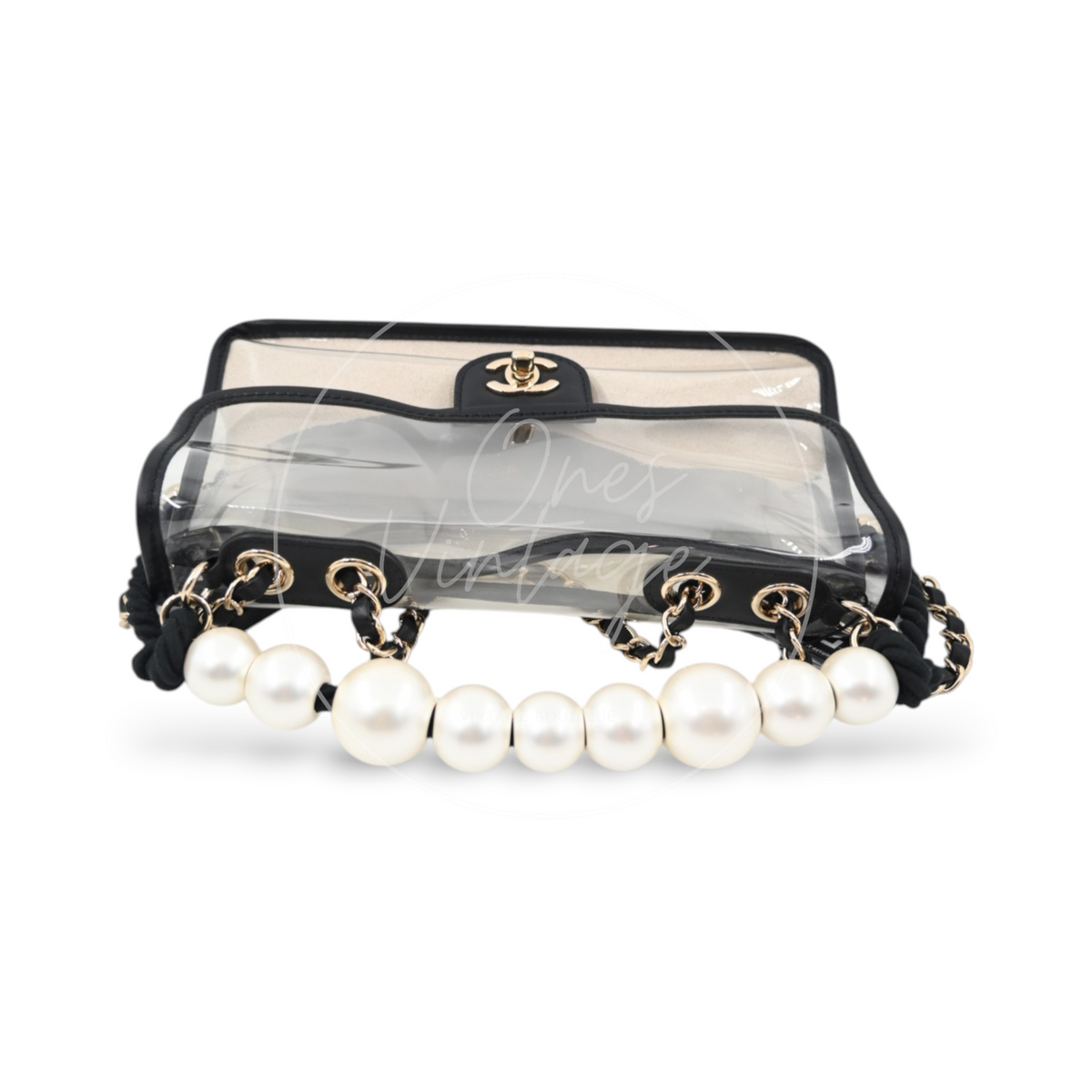 Chanel Sand by The Sea Pearl Clear Classic Flap Bag GHW Clear Series 27