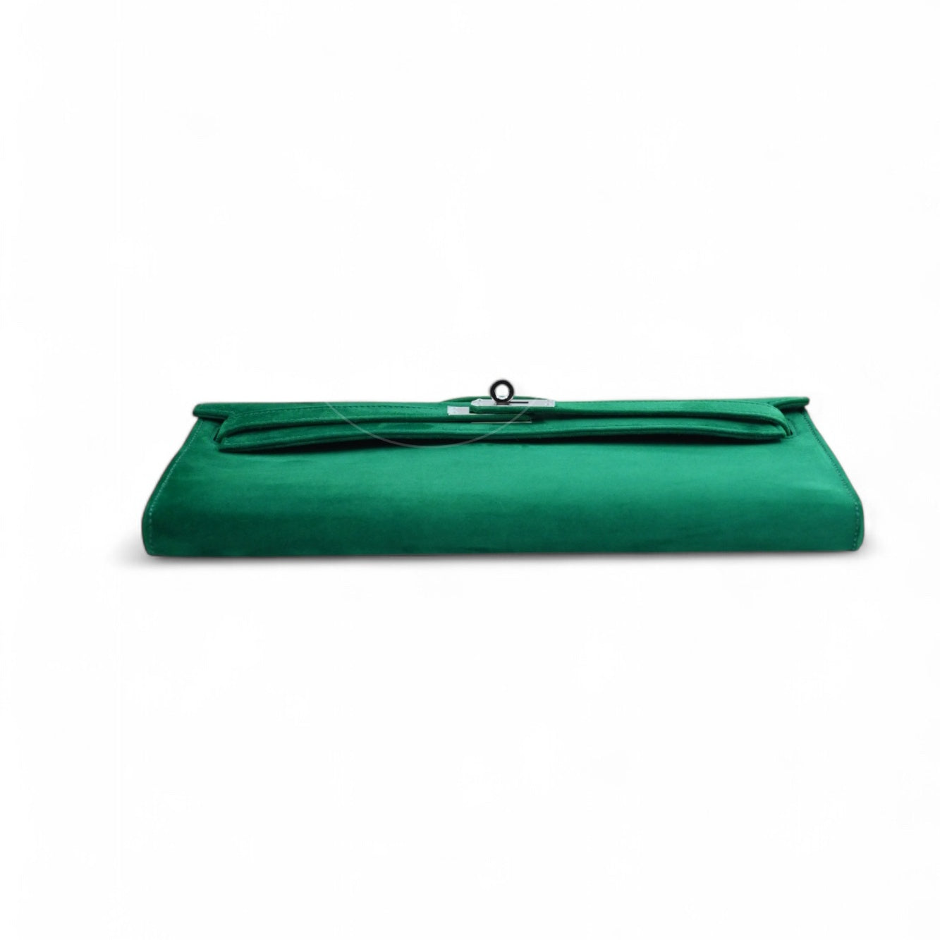 [Unused] Hermes Kelly Cut Clutch Green Suede PHW Stamp B