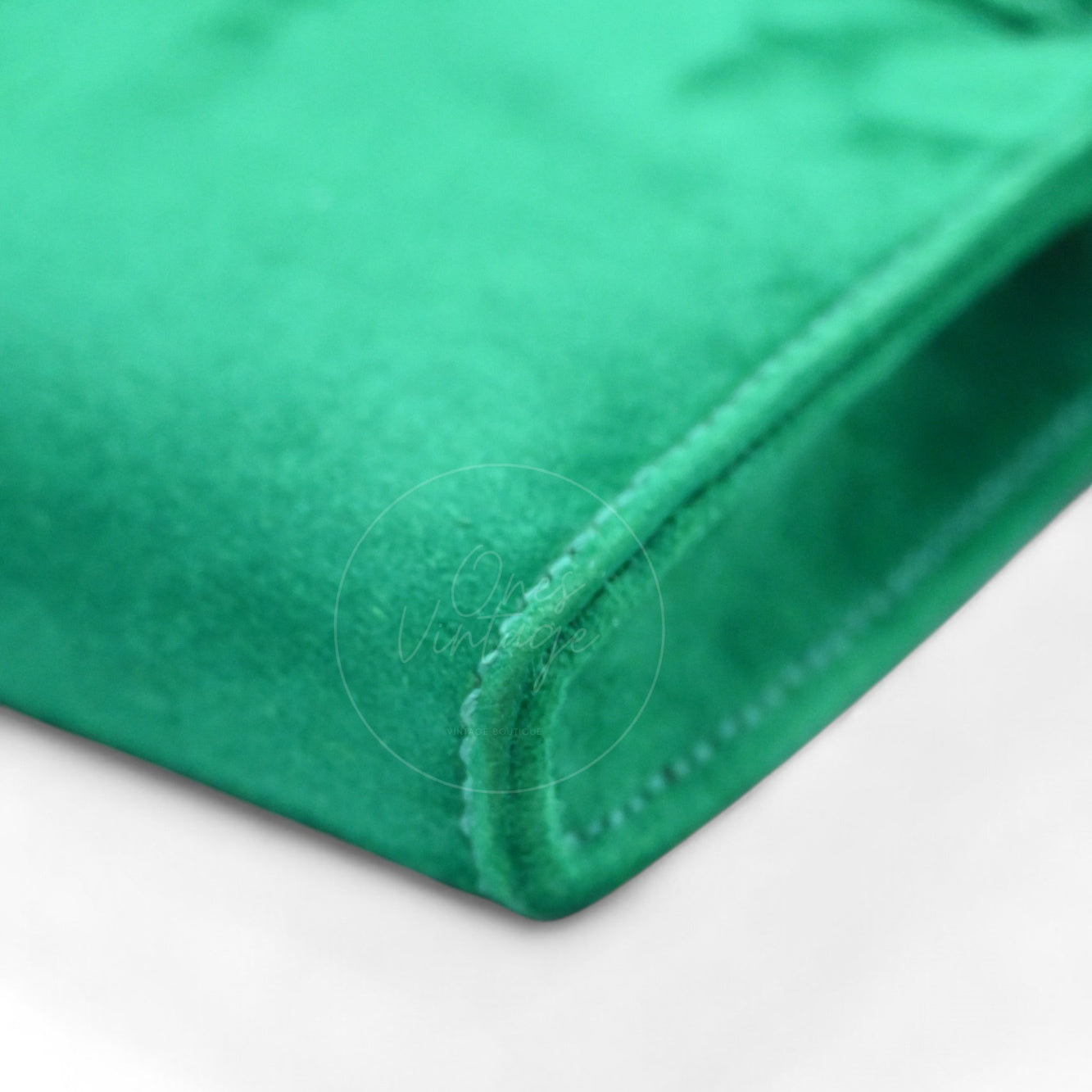 [Unused] Hermes Kelly Cut Clutch Green Suede PHW Stamp B