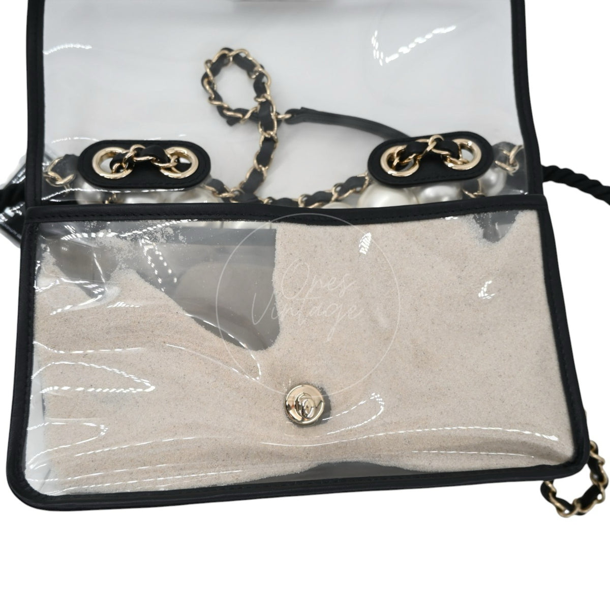 Chanel Sand by The Sea Pearl Clear Classic Flap Bag GHW Clear Series 27
