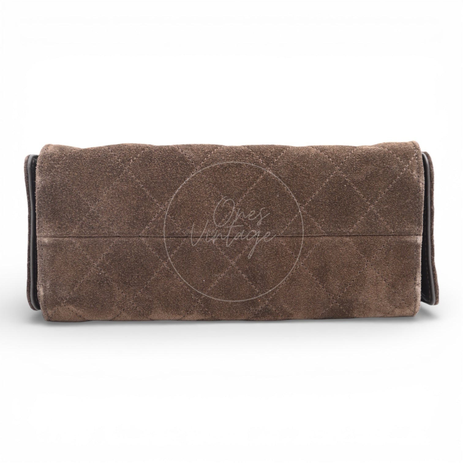 [Unused] Chanel Mini Suede Calfskin 25 Gold Metal  Dark Brown Handbag