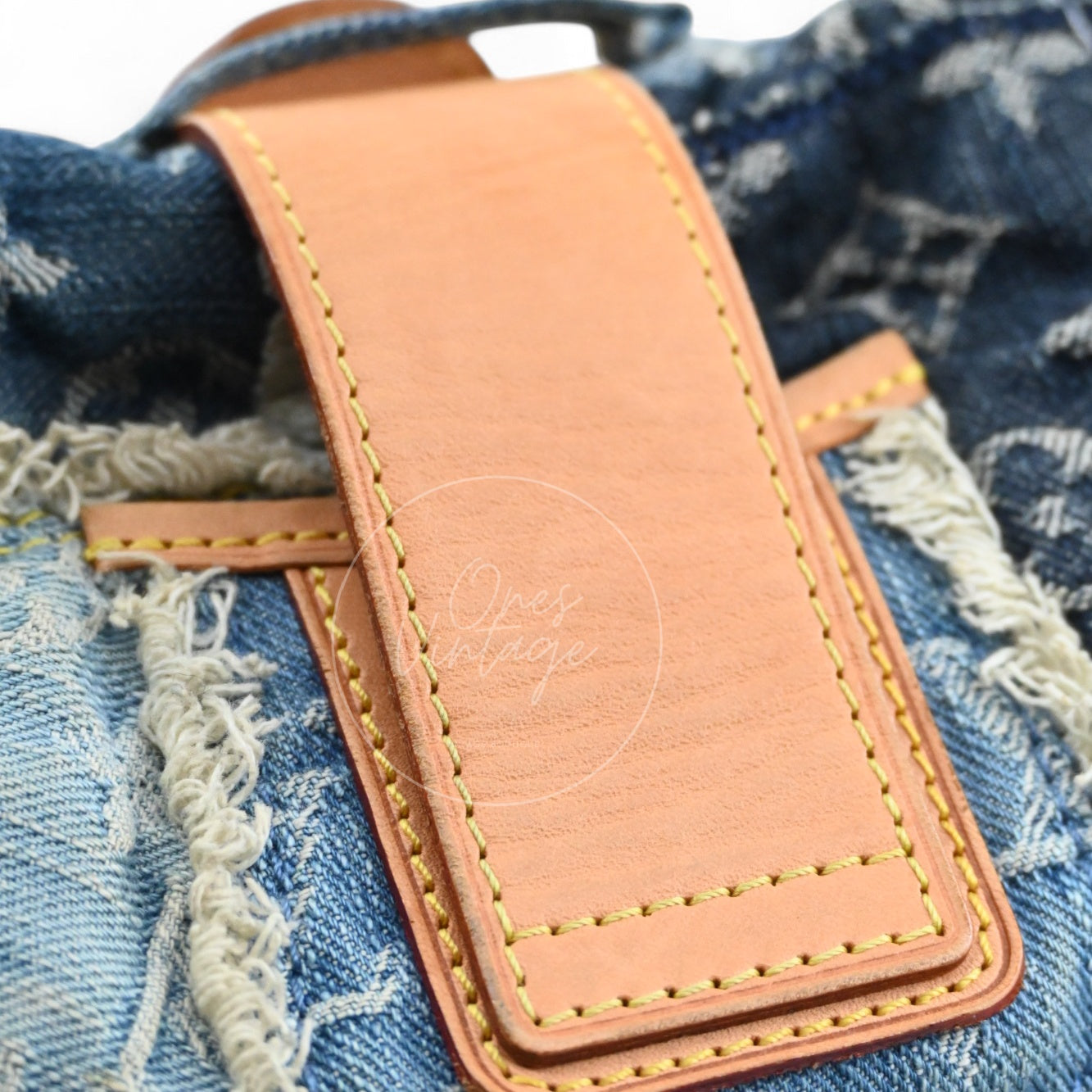 [Pre-owned] Louis Vuitton M95374 Monogram Denim Posty Patchwork Shoulder Bag