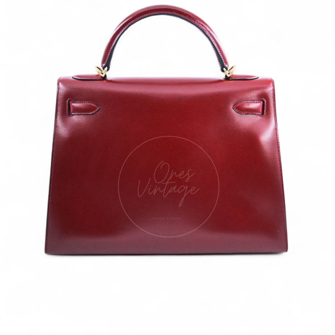 [Pre-Owned] Hermes Kelly 32 Rouge H Box GHW Stamp Square G