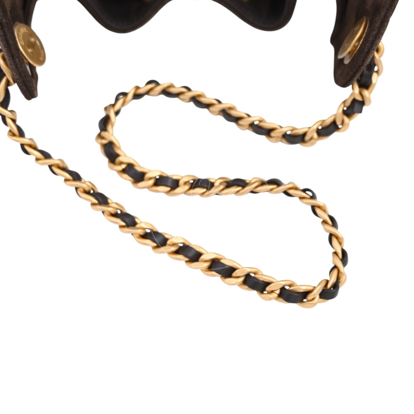 [Unused] Chanel Mini Suede Calfskin 25 Gold Metal  Dark Brown Handbag