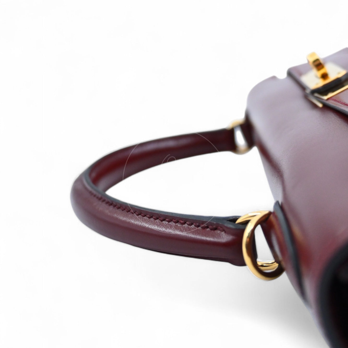 [Pre-Owned] Hermes Kelly 32 Rouge H Box GHW Stamp Square G