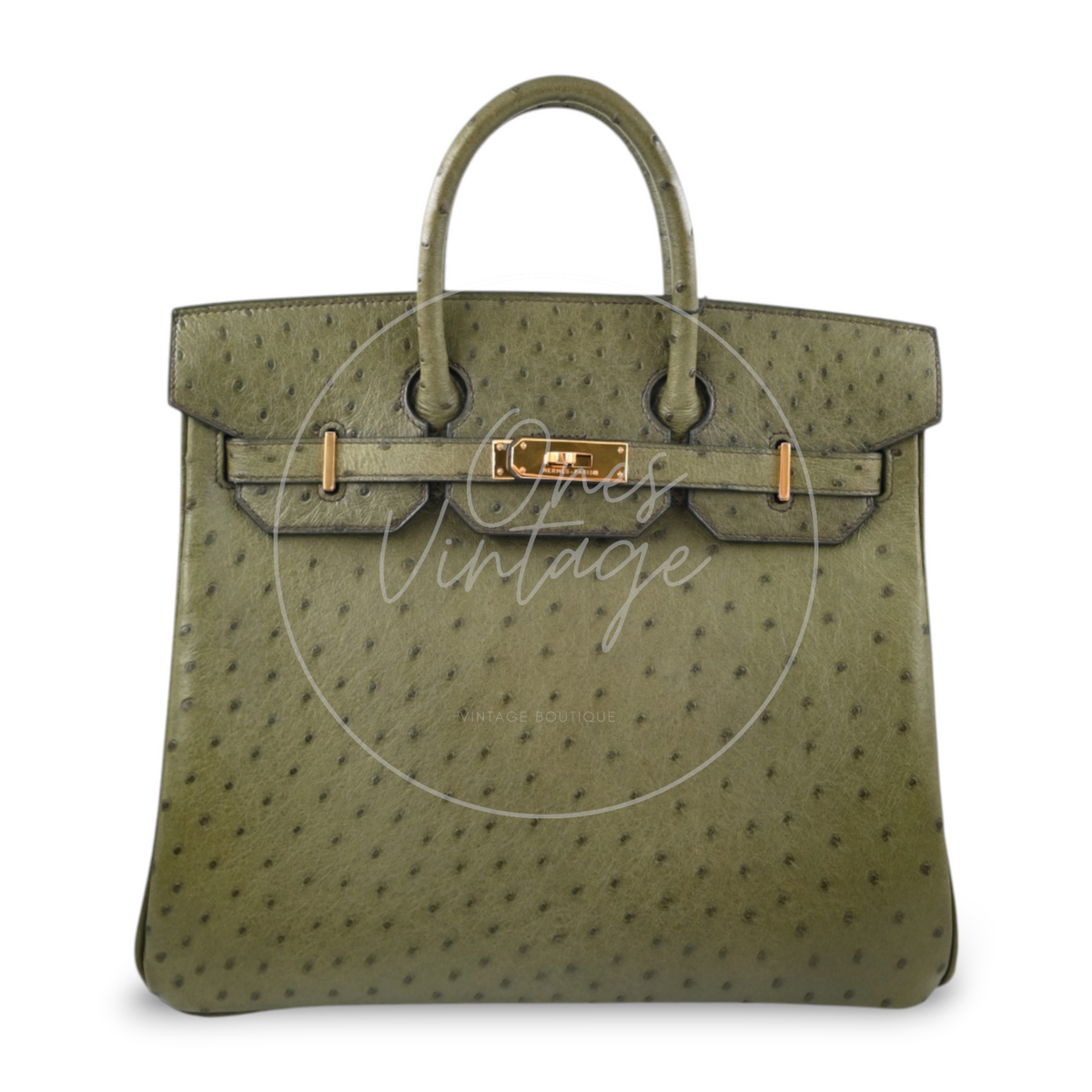 Hermes HAC Birkin 32 Ostrich GHW Olive Circle X