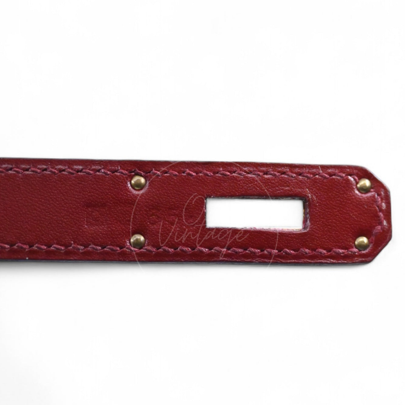 [Pre-Owned] Hermes Kelly 32 Rouge H Box GHW Stamp Square G