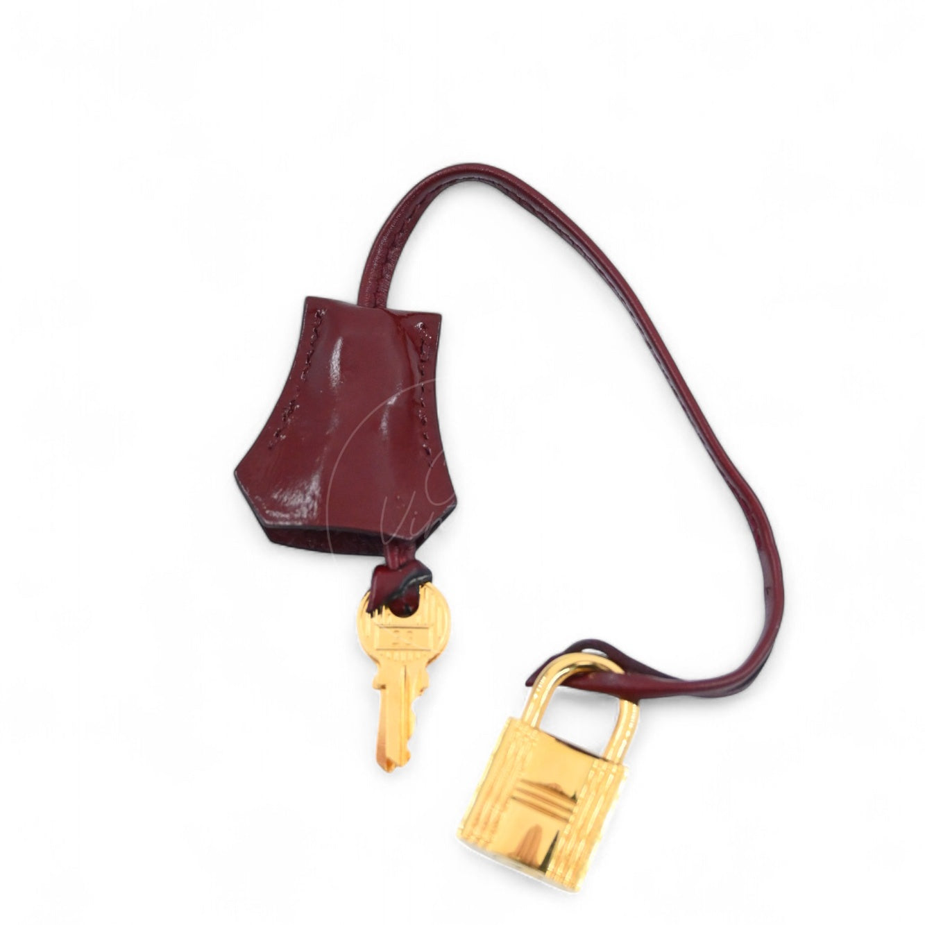 [Pre-Owned] Hermes Kelly 32 Rouge H Box GHW Stamp Square G