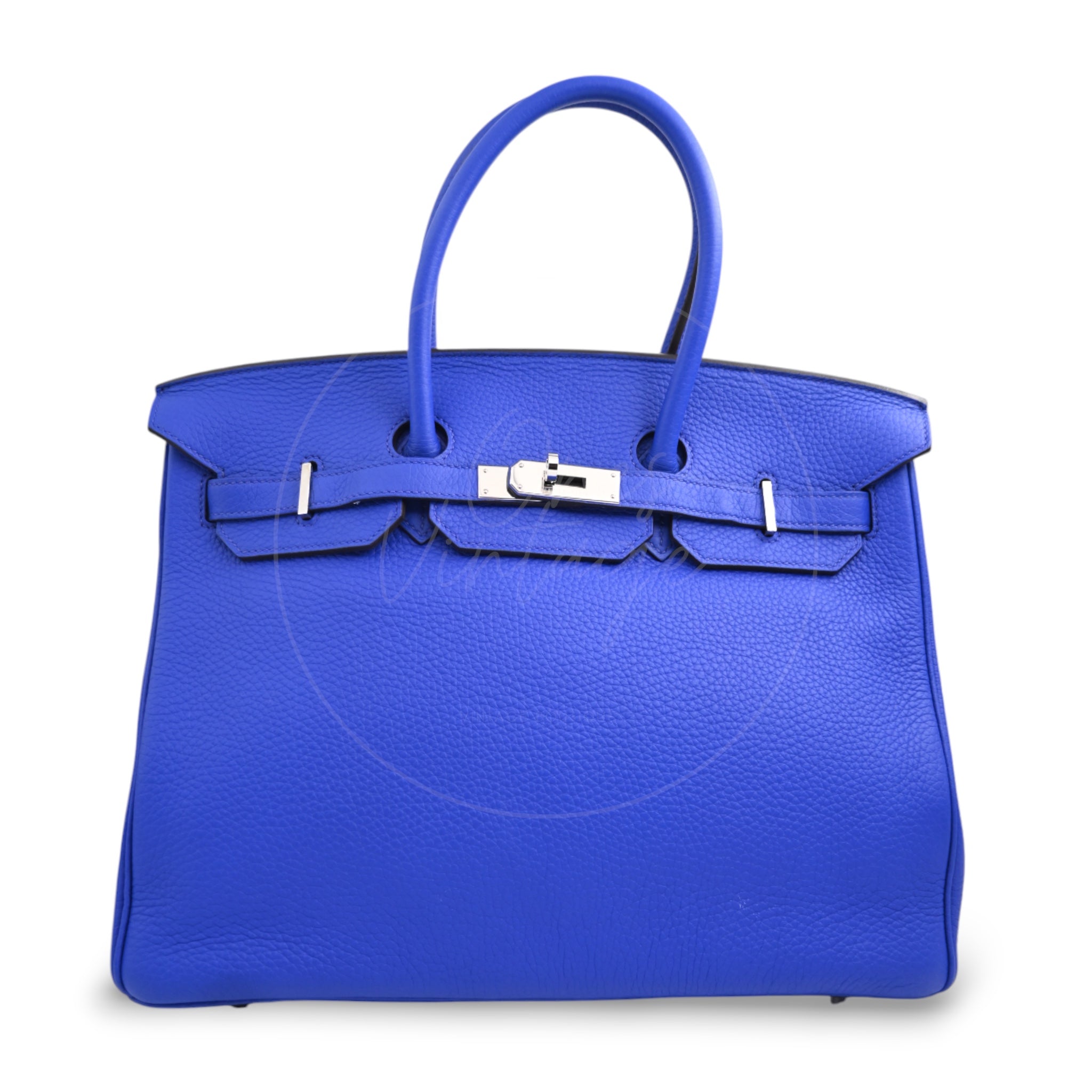 [Pre-owned] Hermes Birkin 35 Electronic Blue Stamp Square O