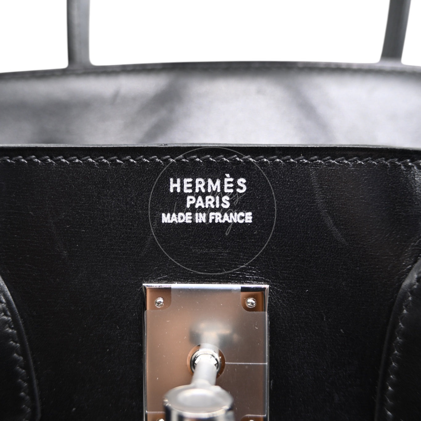 [pre-owned] Hermes Birkin 35 Box Black Stamp Square C PHW